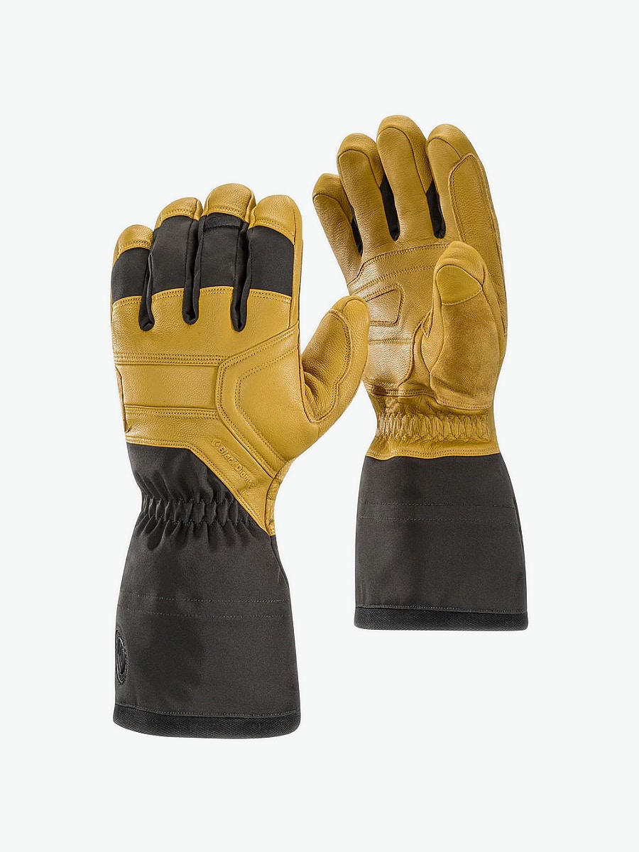 Tan and black leather BlackDiamond brand Guide Gloves
