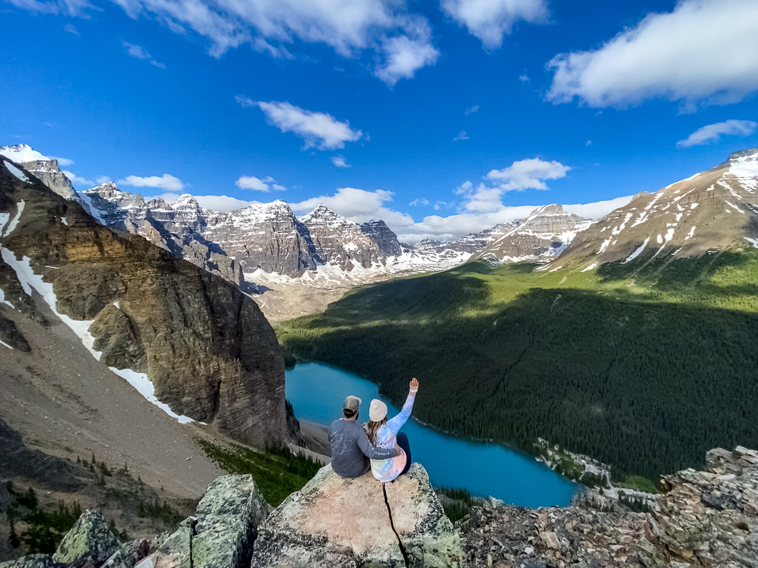 Top of the Tower of Babel overlooking Moraine Lake