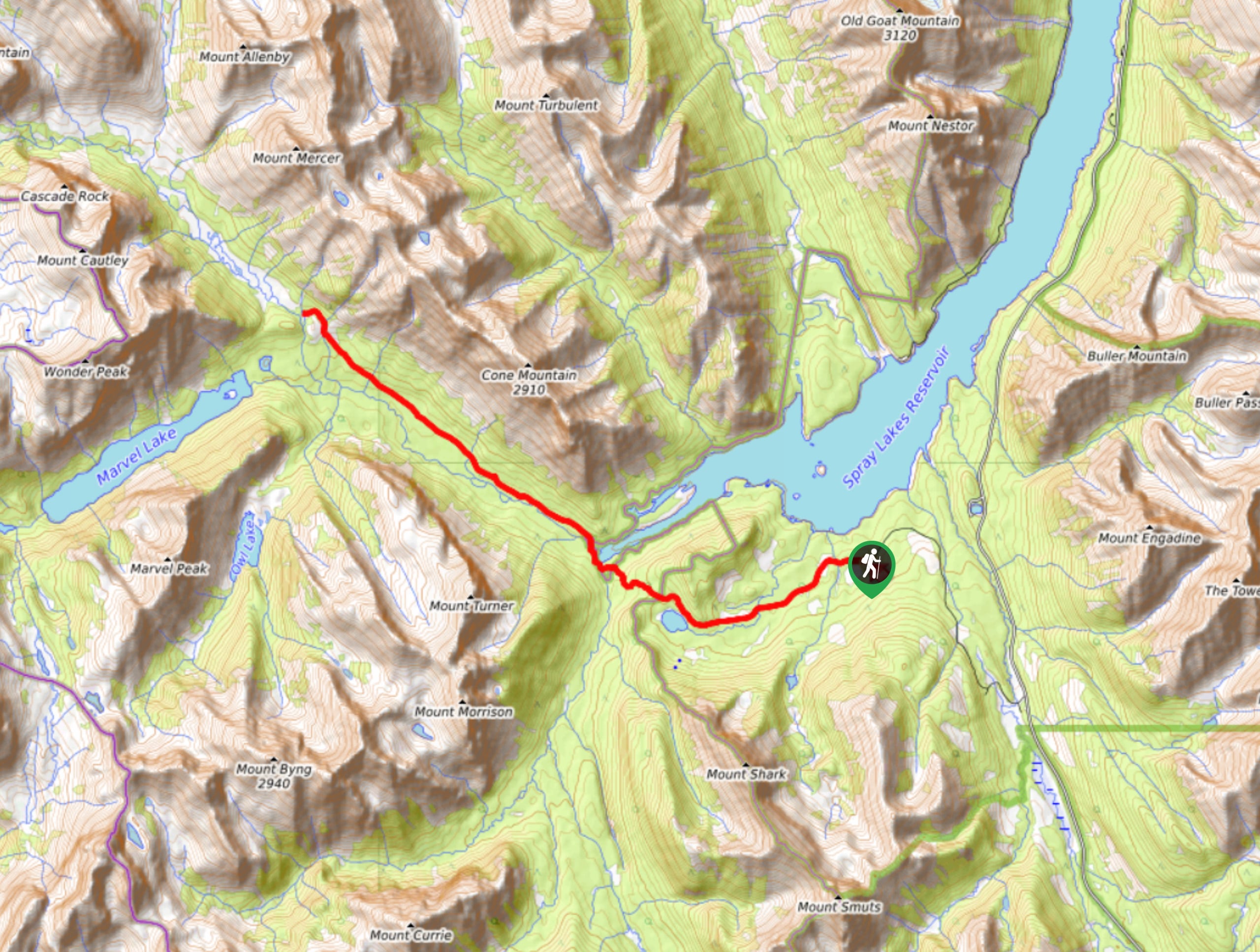 Bryant Creek Shelter Backpacking Map