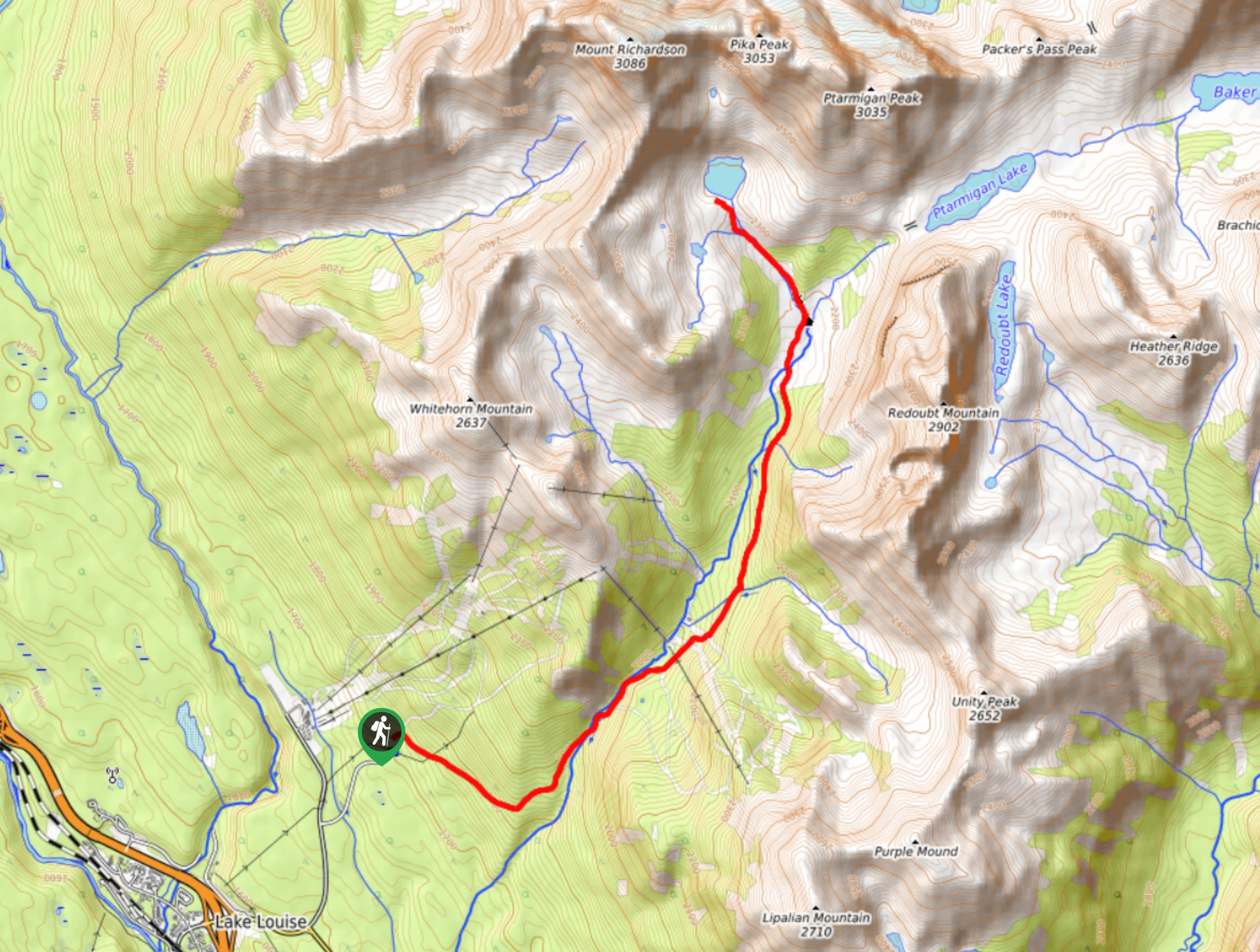 Hidden Lake Backpacking Trail Map