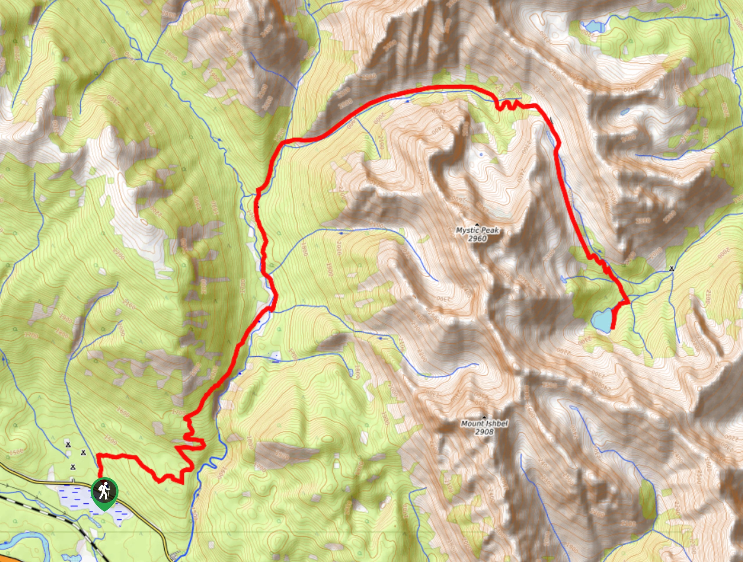 Mystic Lake Backpacking Trail Map
