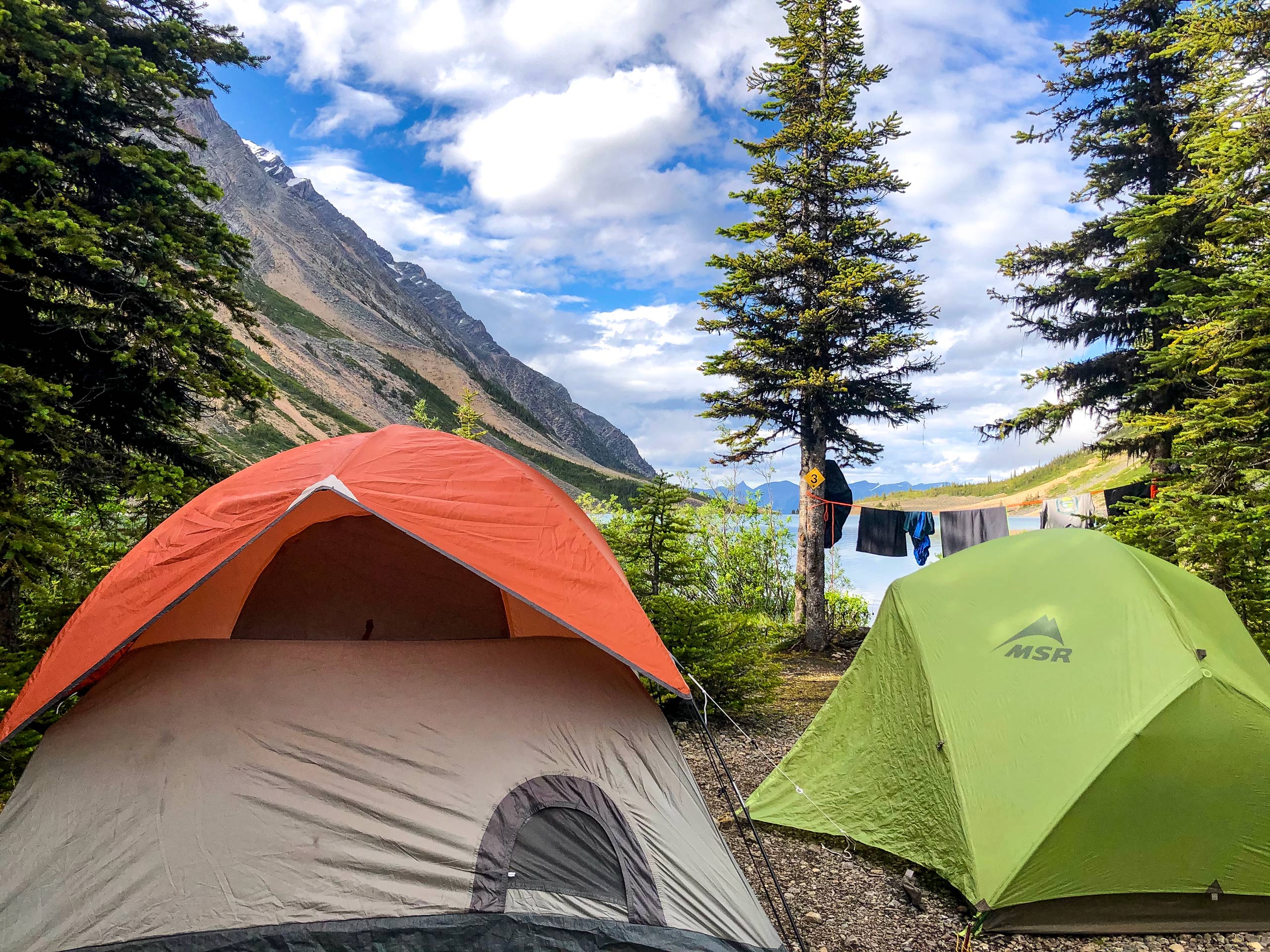 Tent camping Geraldine Lakes Jasper Canada