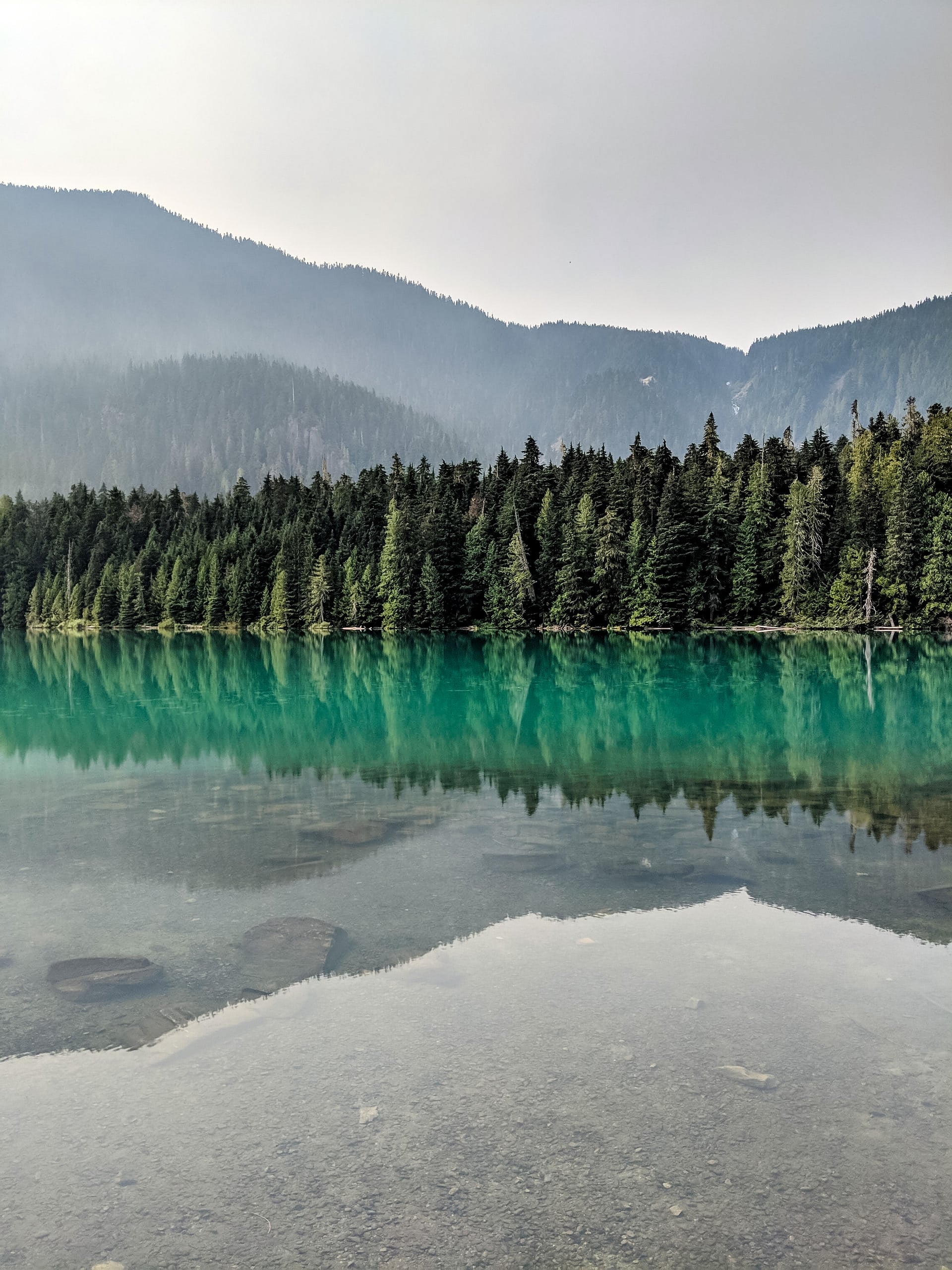 Clear turquoise blue Cheakamus River