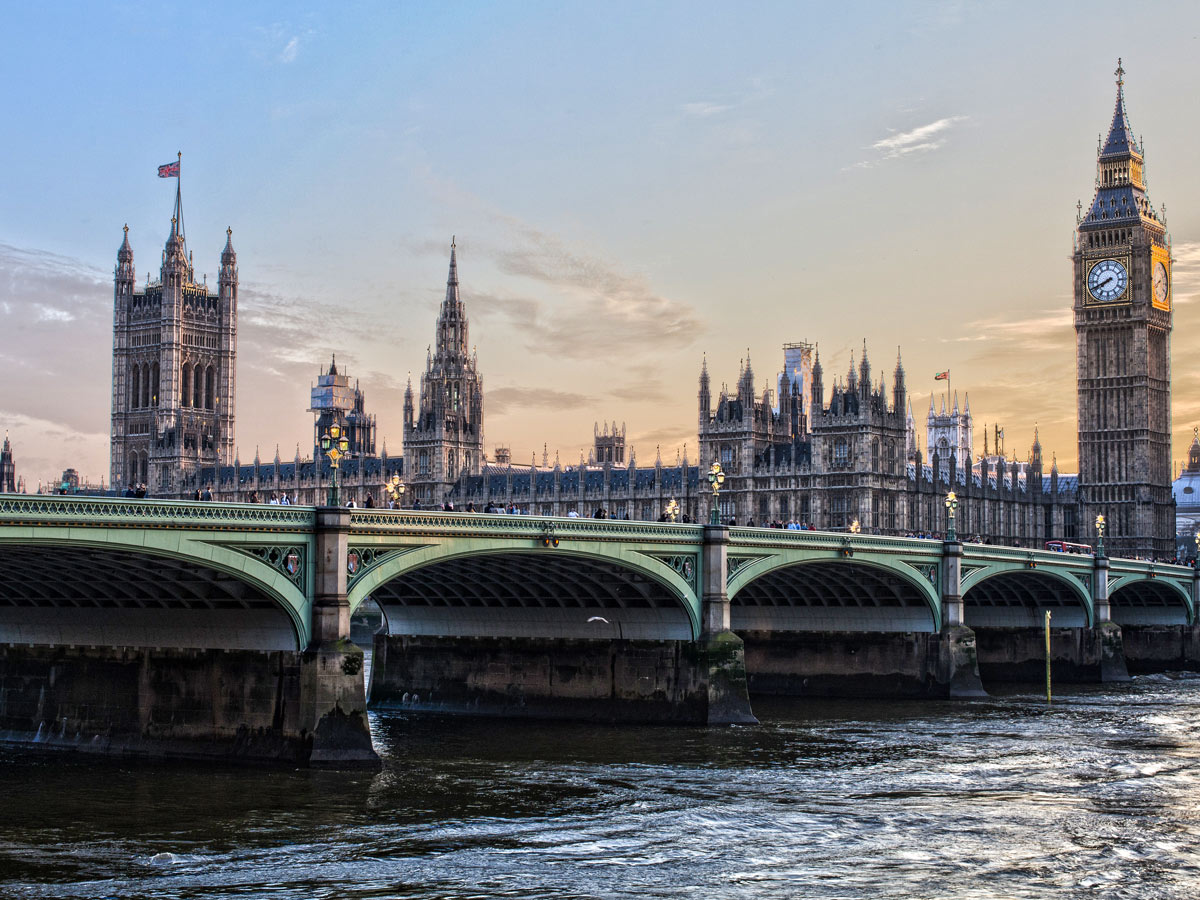 London England palace parliment Big Ben River Thames