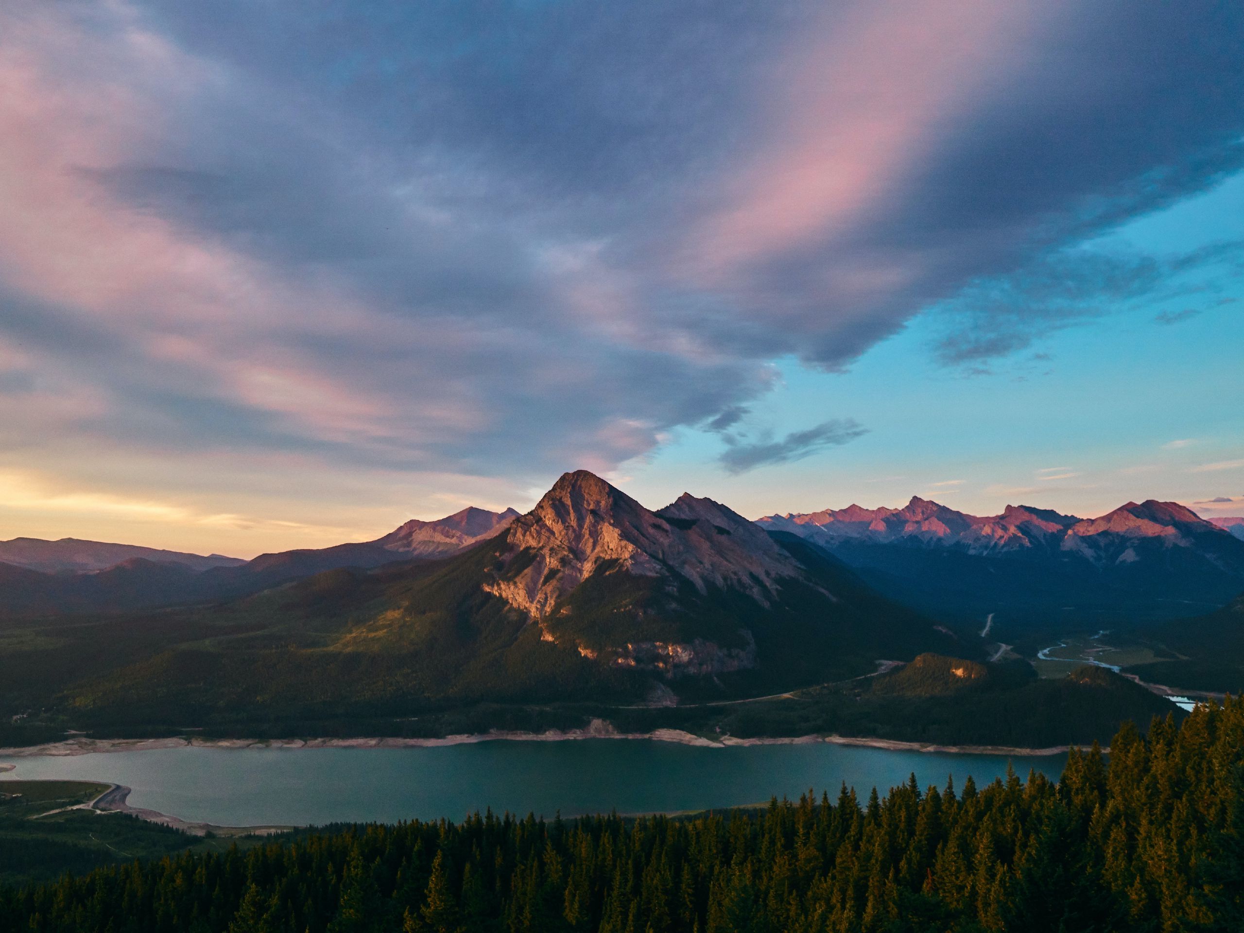 The view of the Barrier Lake in Kananaskis Country