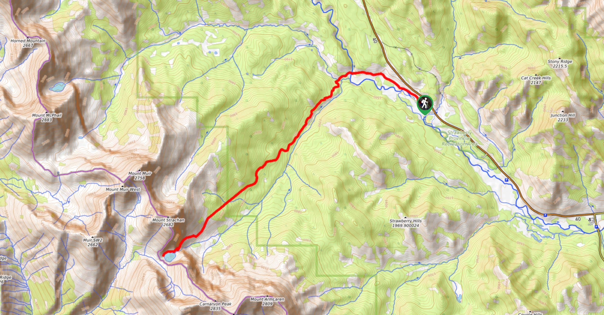 Carnarvon Lake Trail-Map
