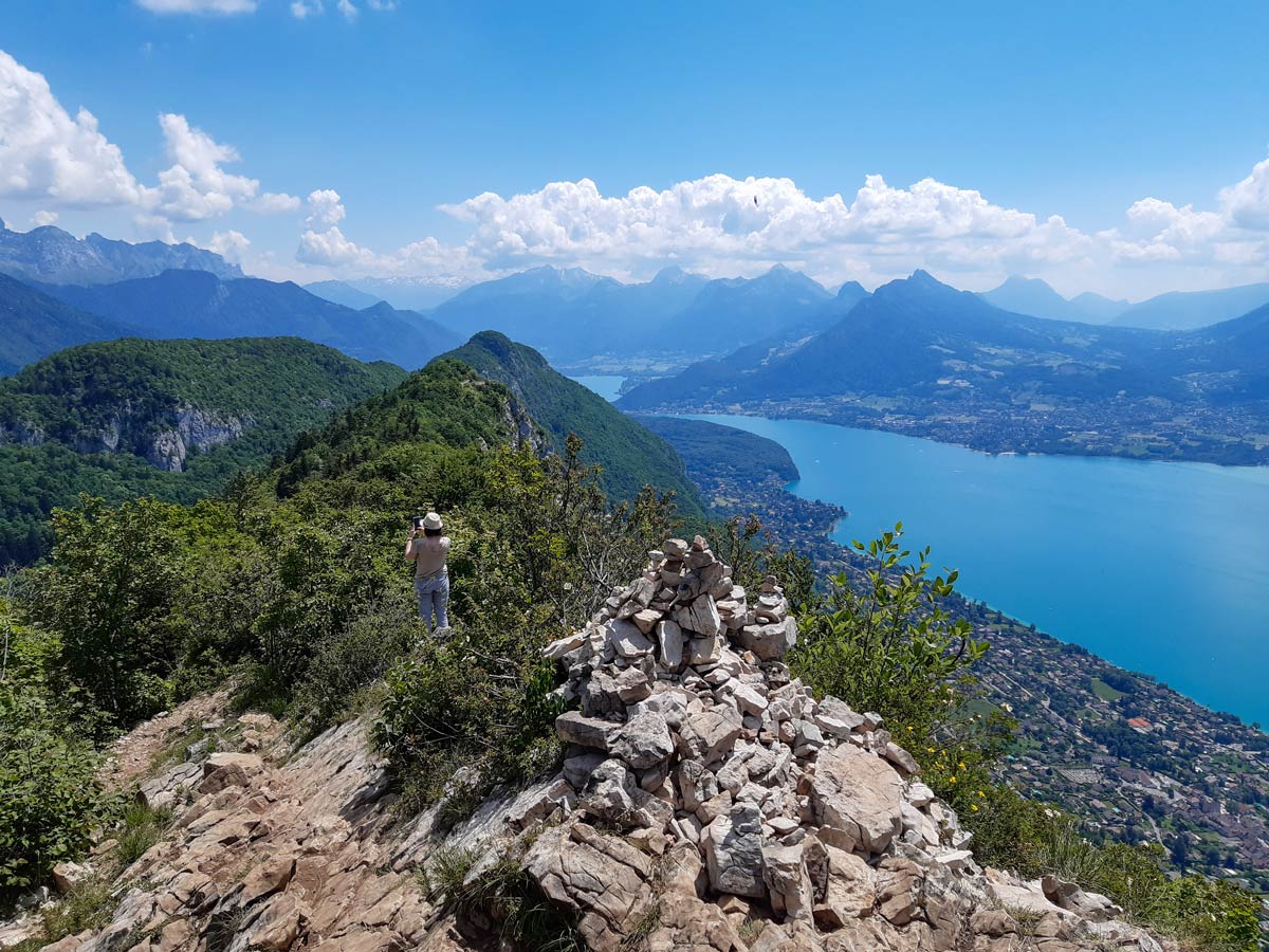 South lake annecy view hiking from Mont Veyrier to Mont Baron in France