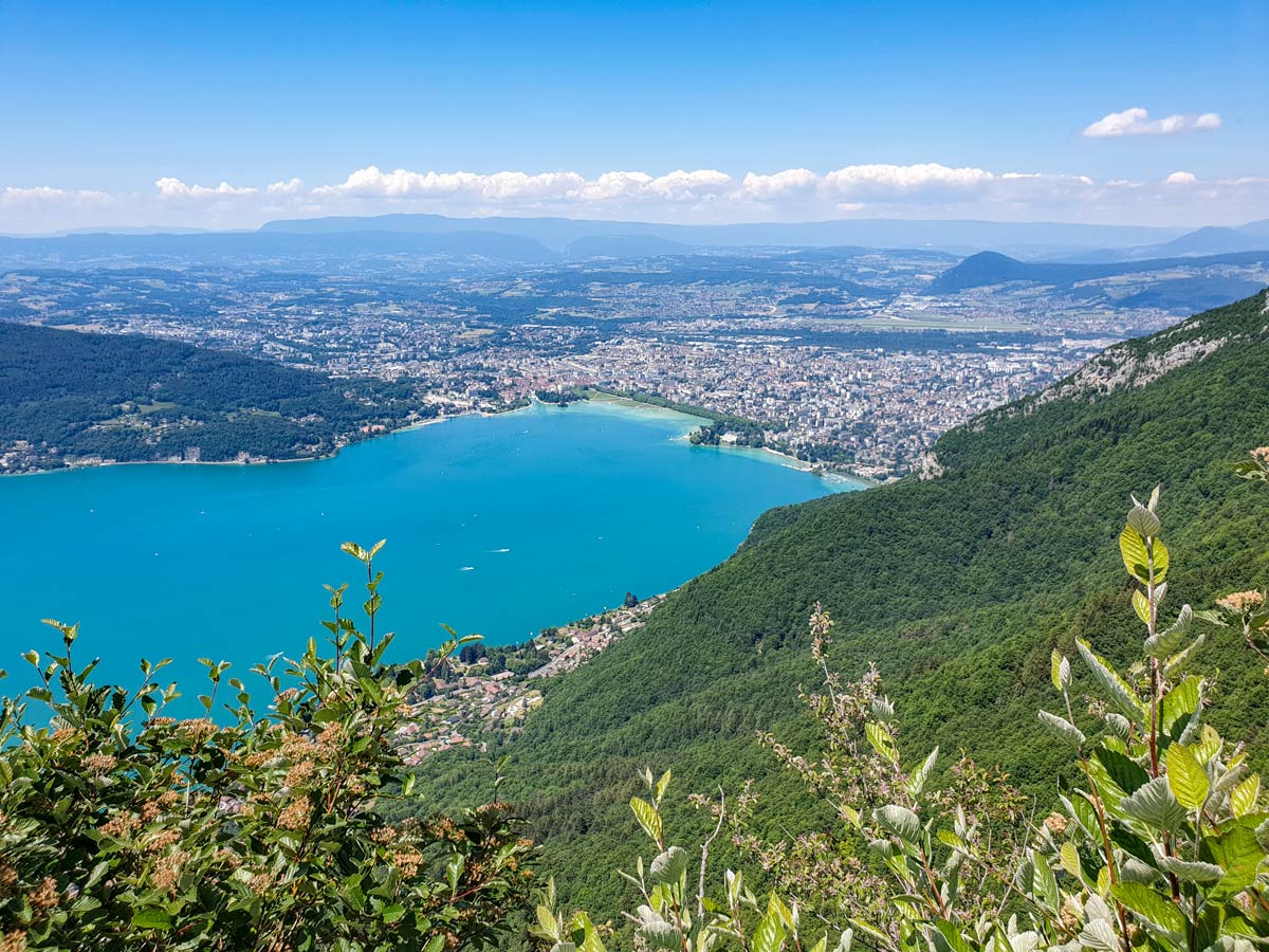 Annecy city lake view hiking from Mont Veyrier to Mont Baron in France