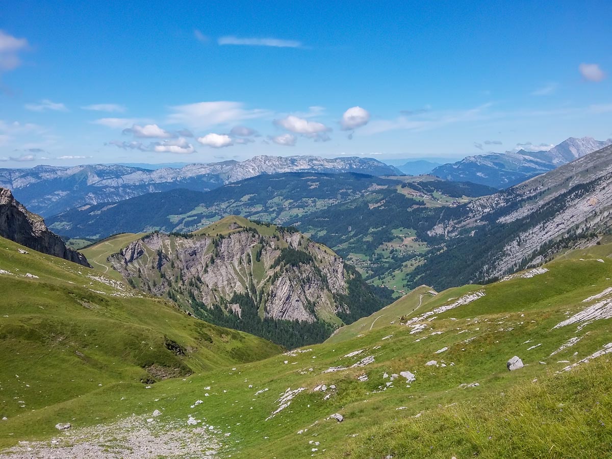 View from final crest hiking Lac du Mont Charvin trail France