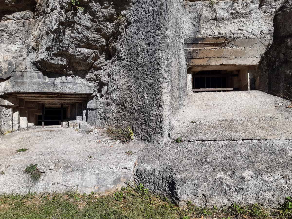 Bunkers seen hiking Morette Falls trail France