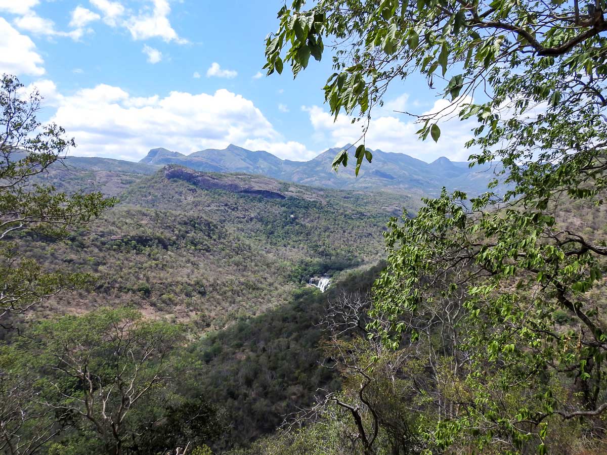 Beutiful mountain ranges along hiking trails in SW Ghats India