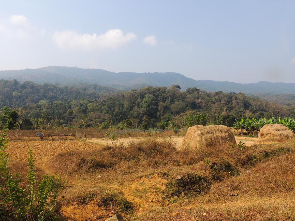 Indian mountains in the horizon in Wayanad