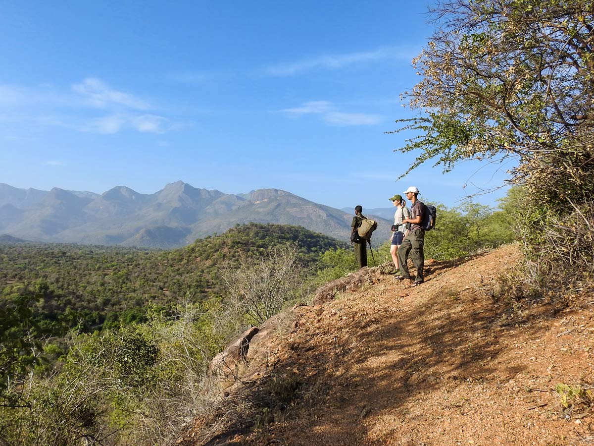 Hikers on Chinnar Bush Walk in SW Ghats India