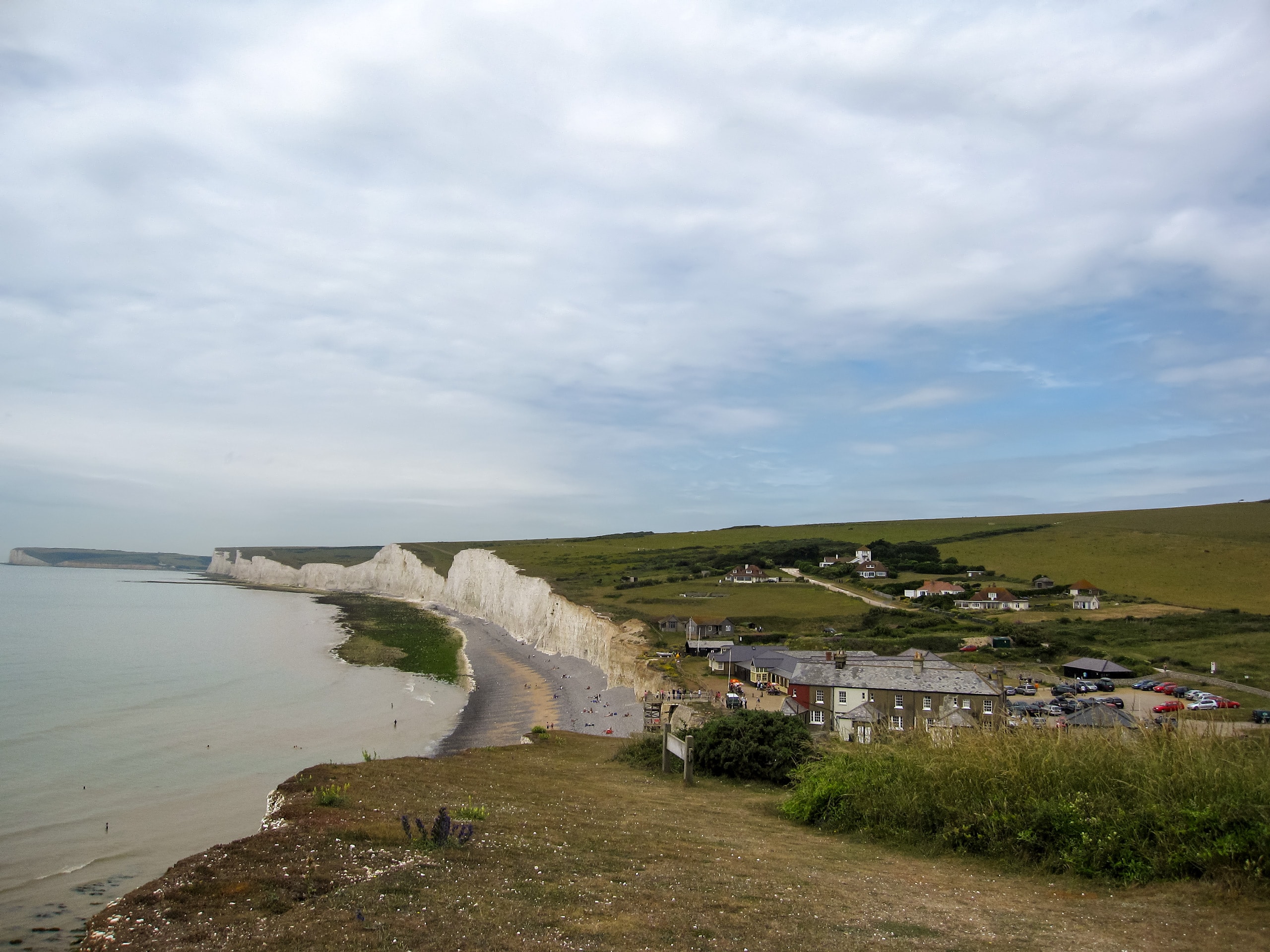 Seven Sisters cliffs falling into the ocean near birling gap South Downs UK