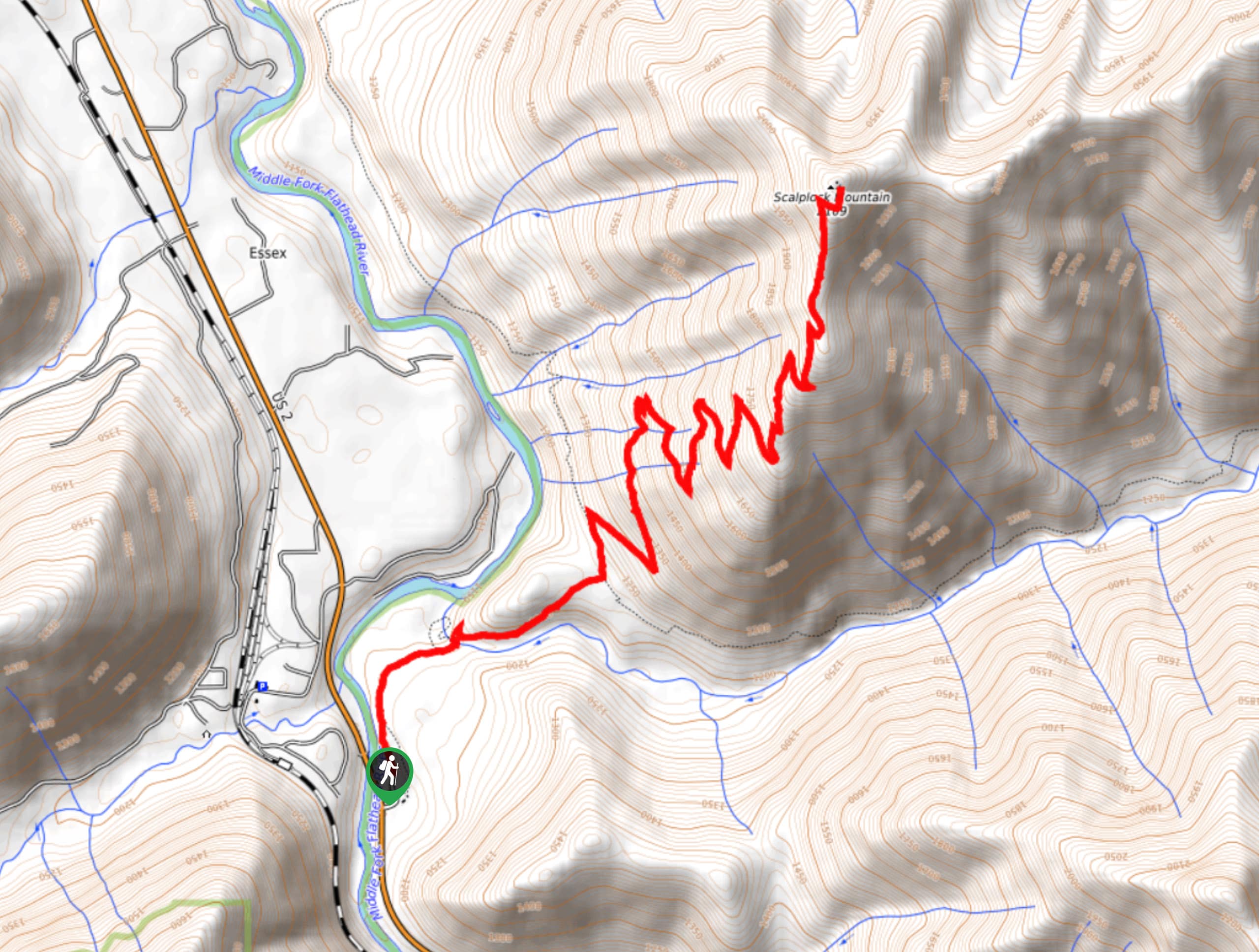 Scalplock Lookout Trail Map