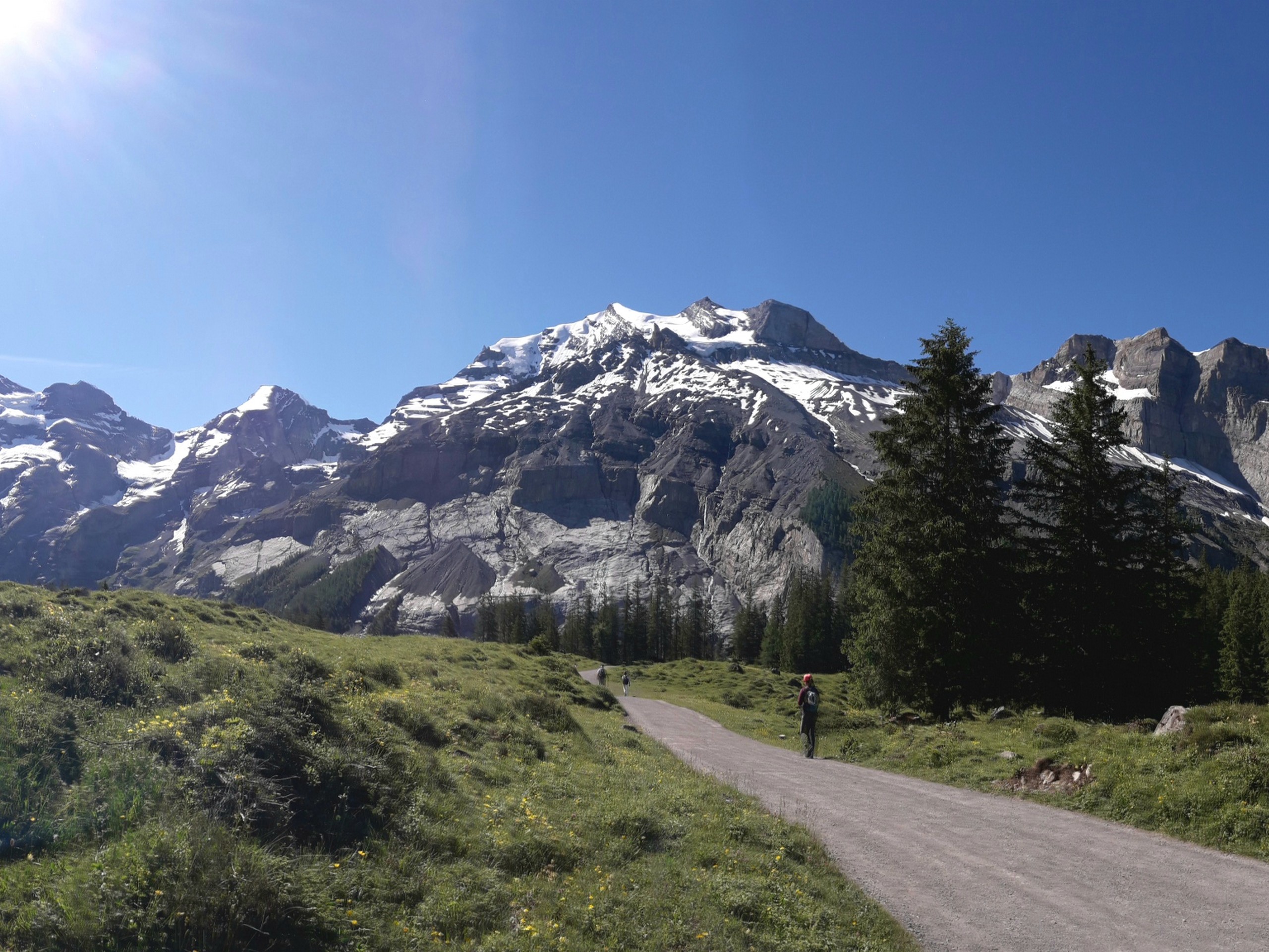 Wide Frudenhut trail in Swiss Alps