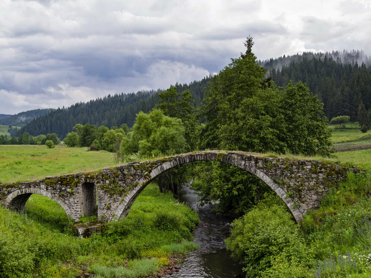 Rhodope mountains stone arc bridge