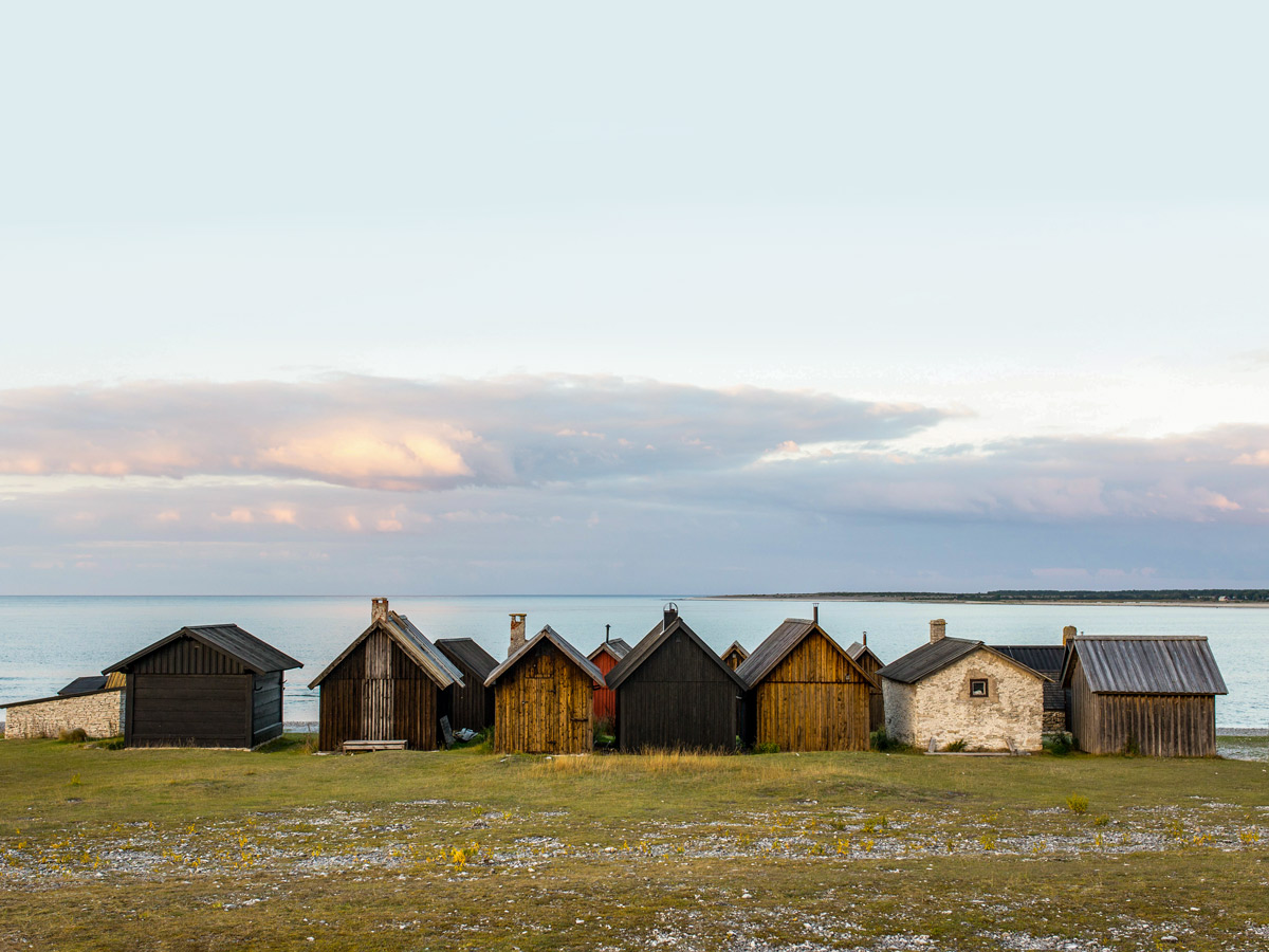 Hut Houses by the sea in Faro Sweden