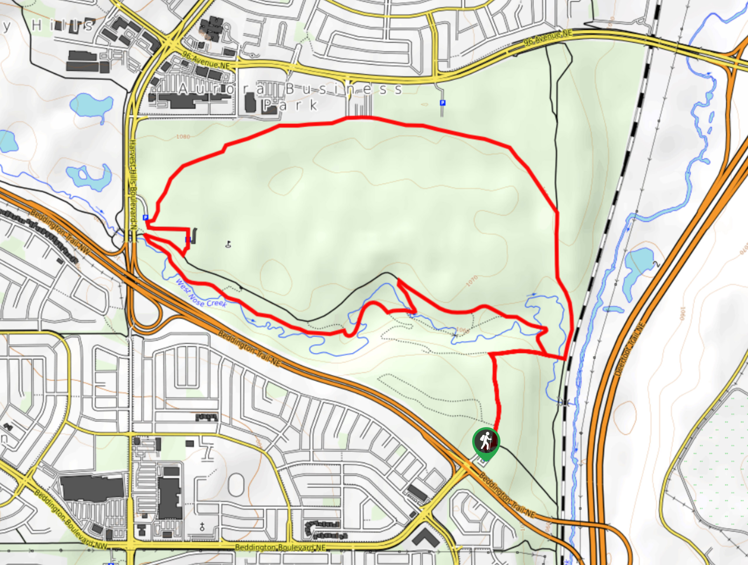 Nose Creek Park Loop Map