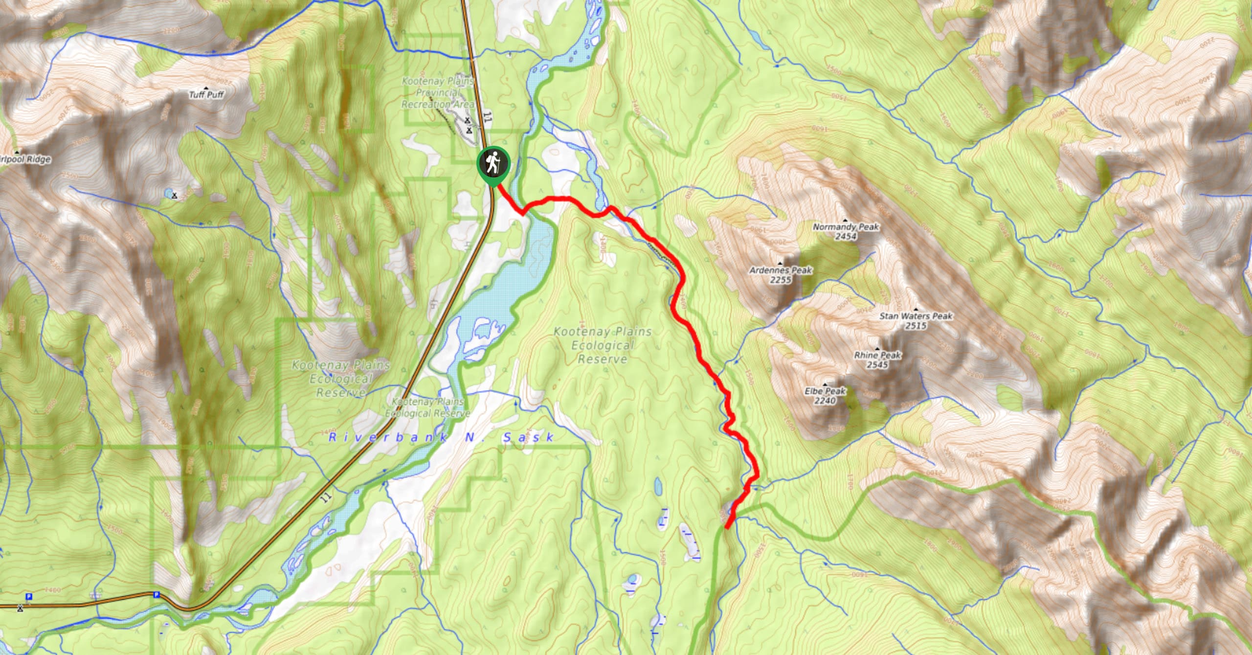 Siffleur Falls Trail Map