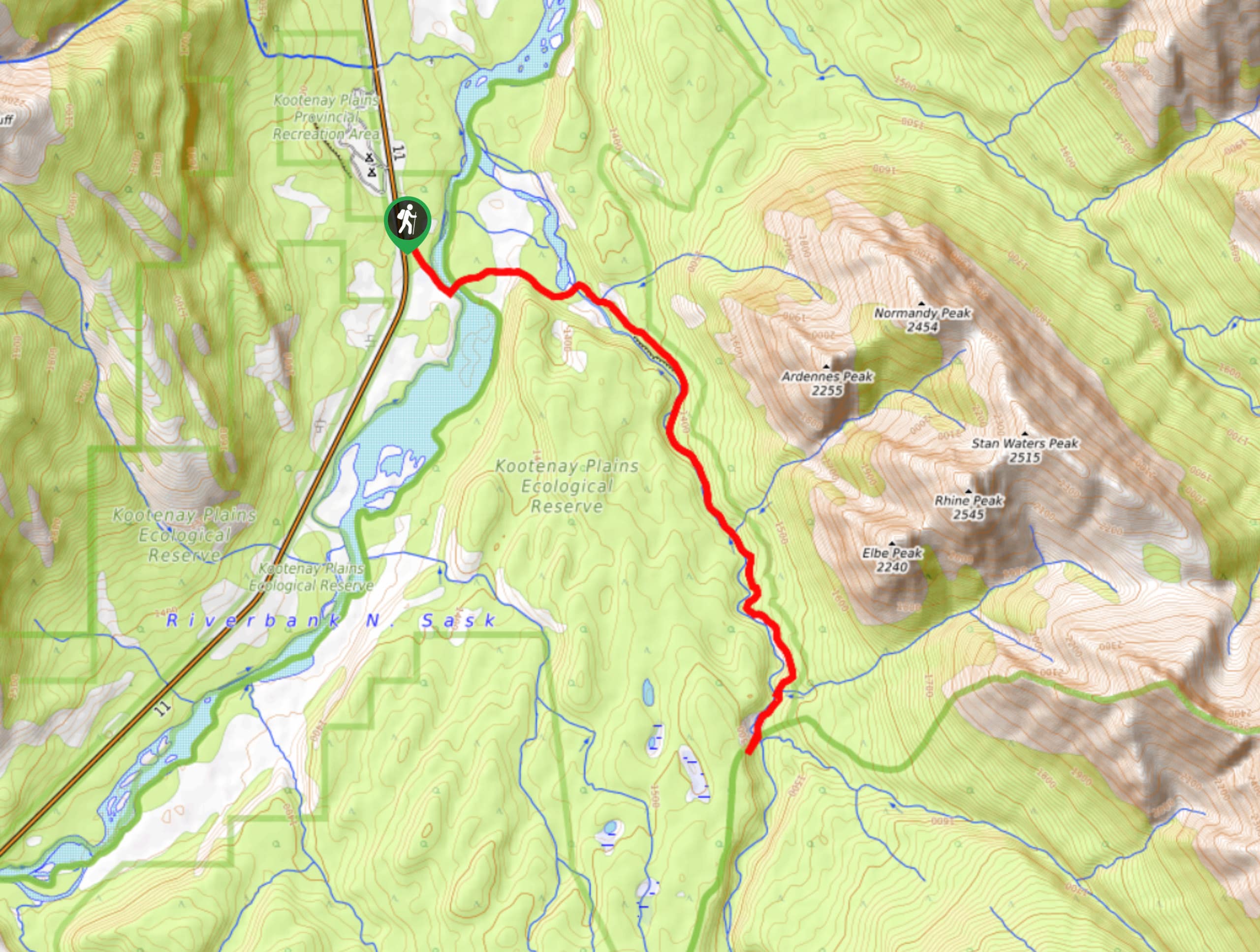 Siffleur Falls Trail Map