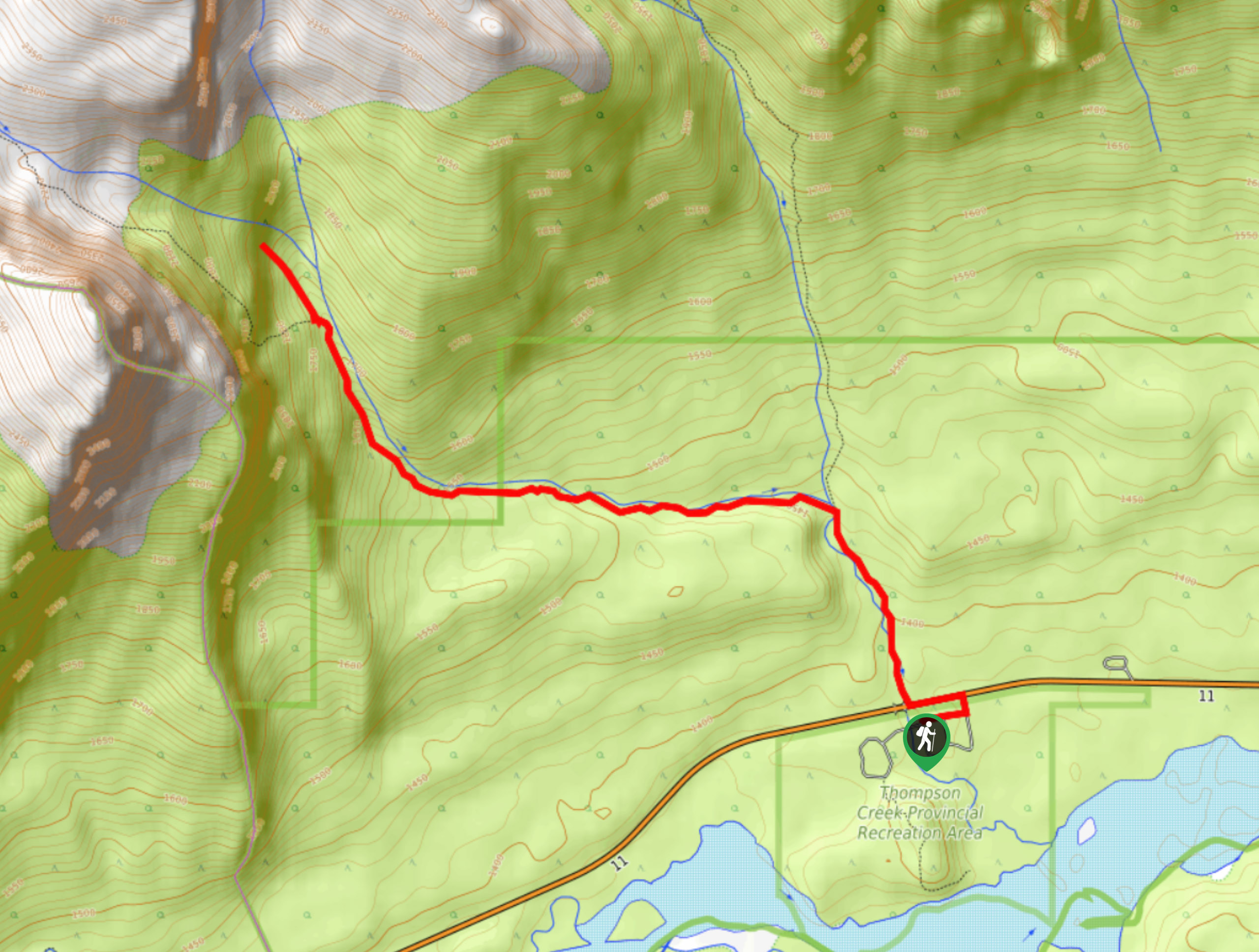 Thompson Creek Falls Map