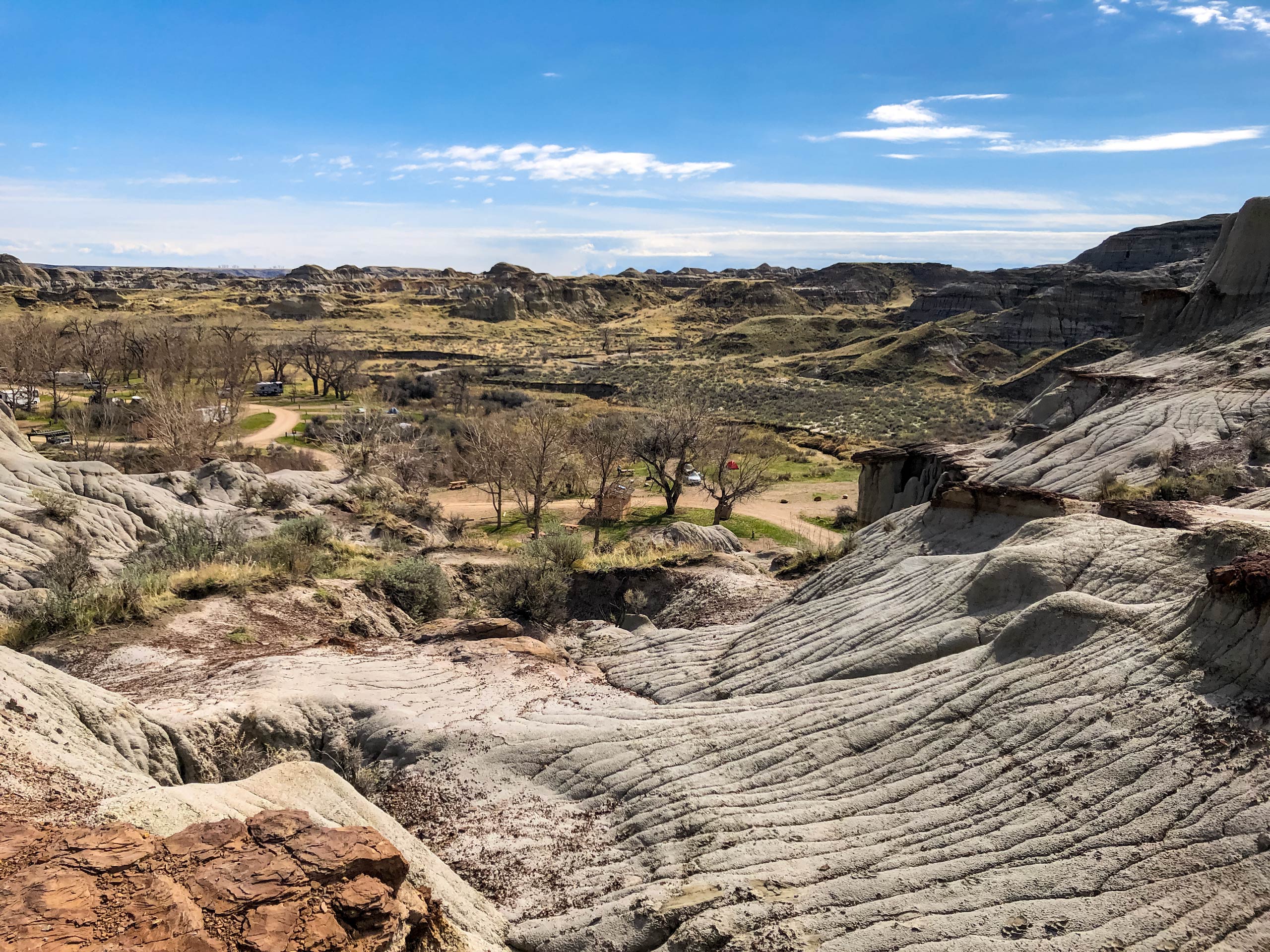 Water erosion in the rocks along Coulee Viewpoint Dinosaur Provincial Park Alberta