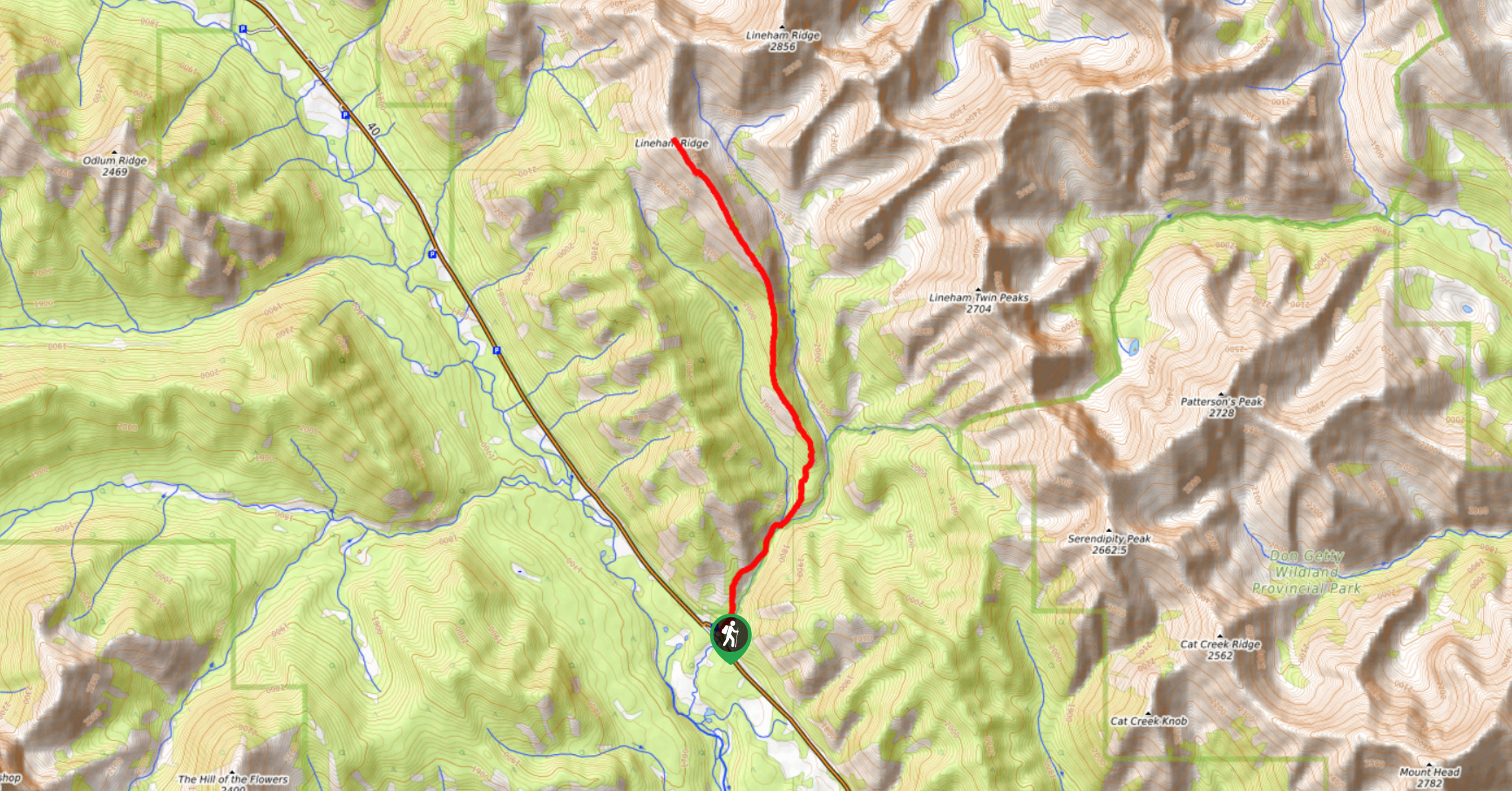 Lineham Ridge Hike-Map