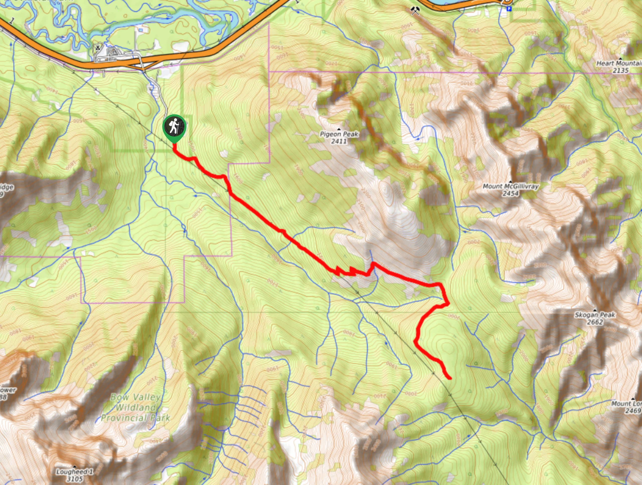 Skogan Pass Hike Map