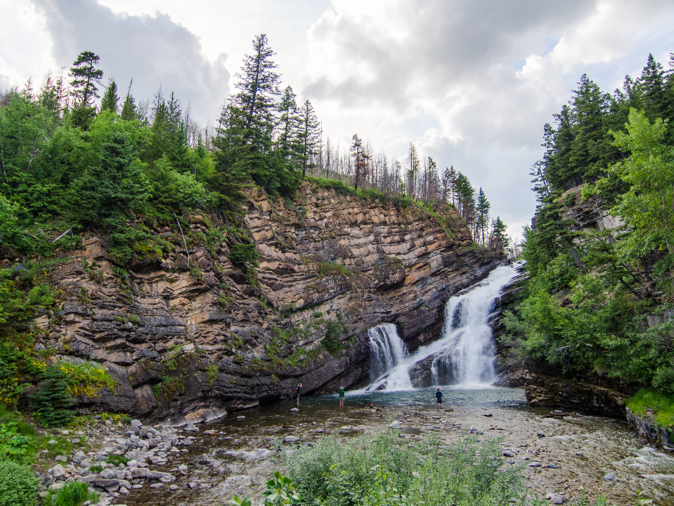 Cameron Falls waterfalls along Townsite Loop trail, Waterton, Alberta