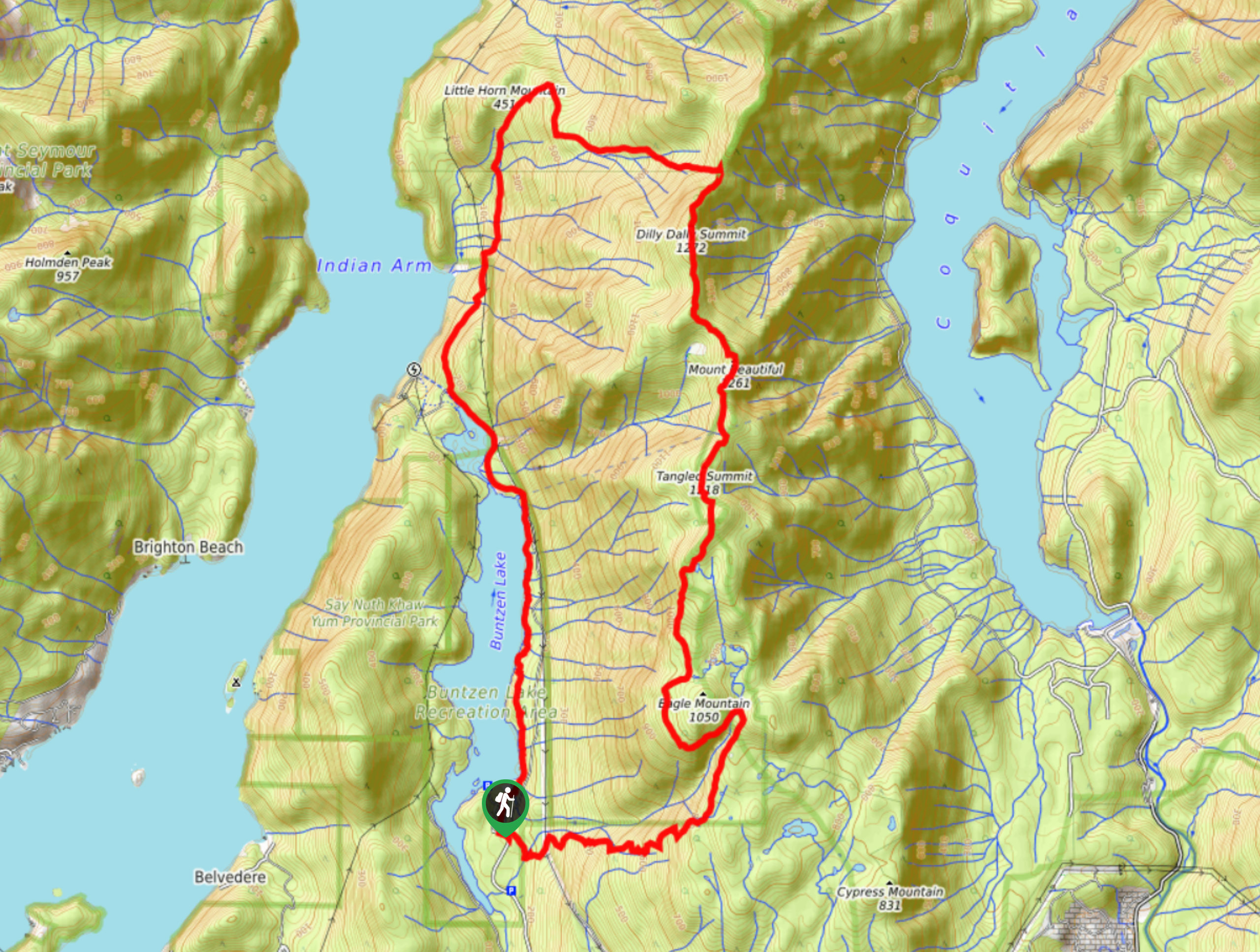 Dilly Dally Loop Trail Map