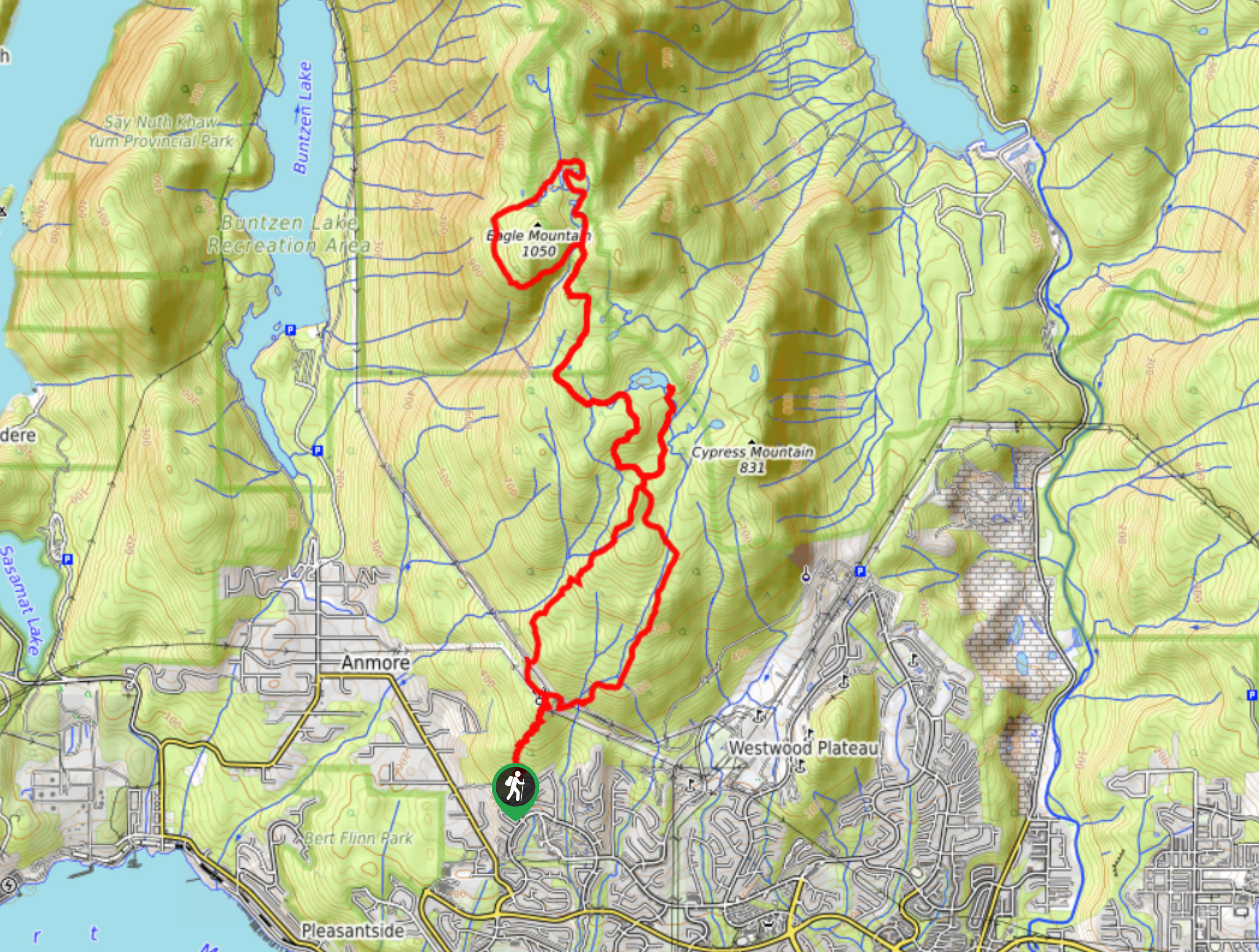 Eagle Mountain and Cypress Lake Trail Map