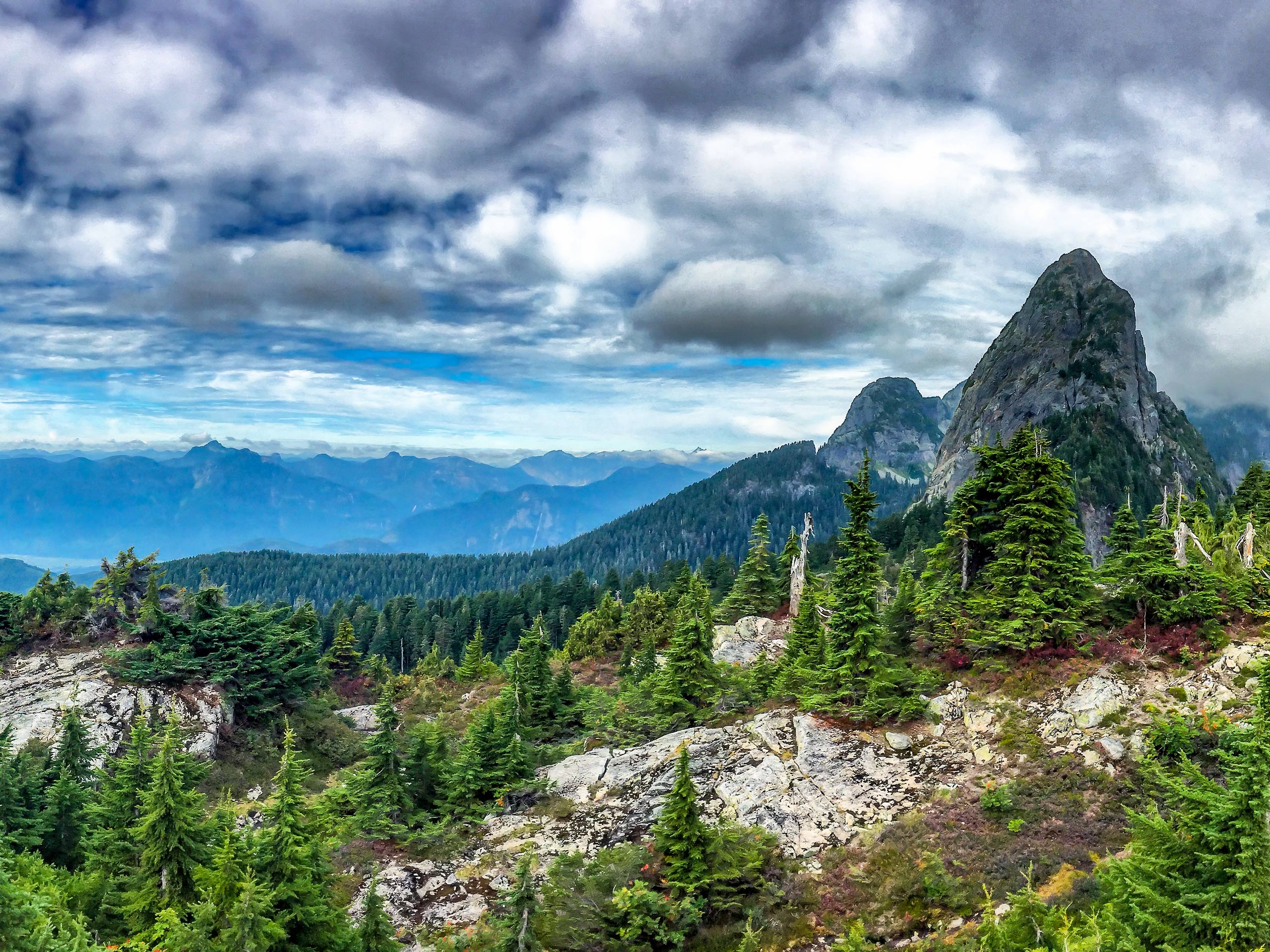 View from the summit of allouette mountain