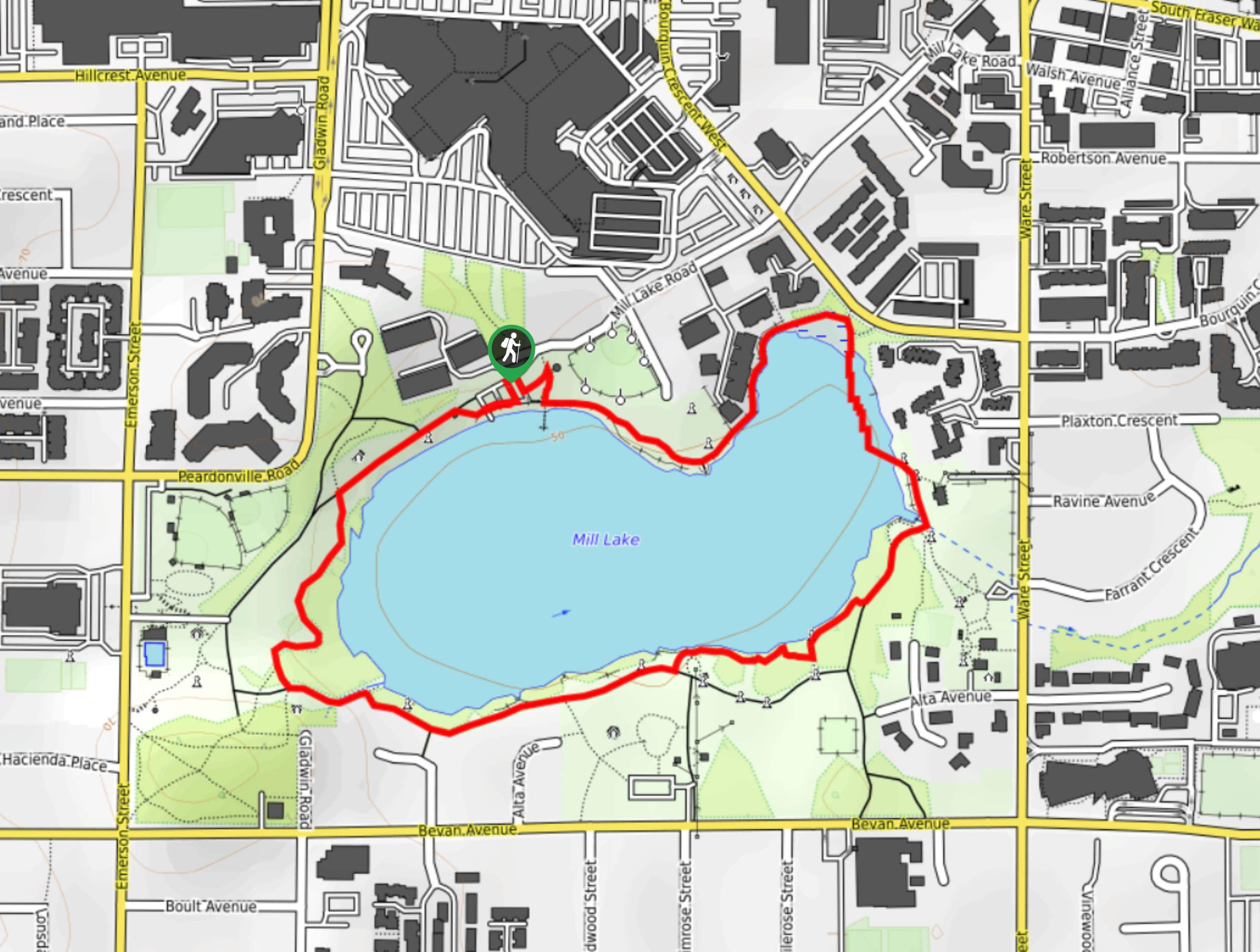 Mill Lake Loop Map