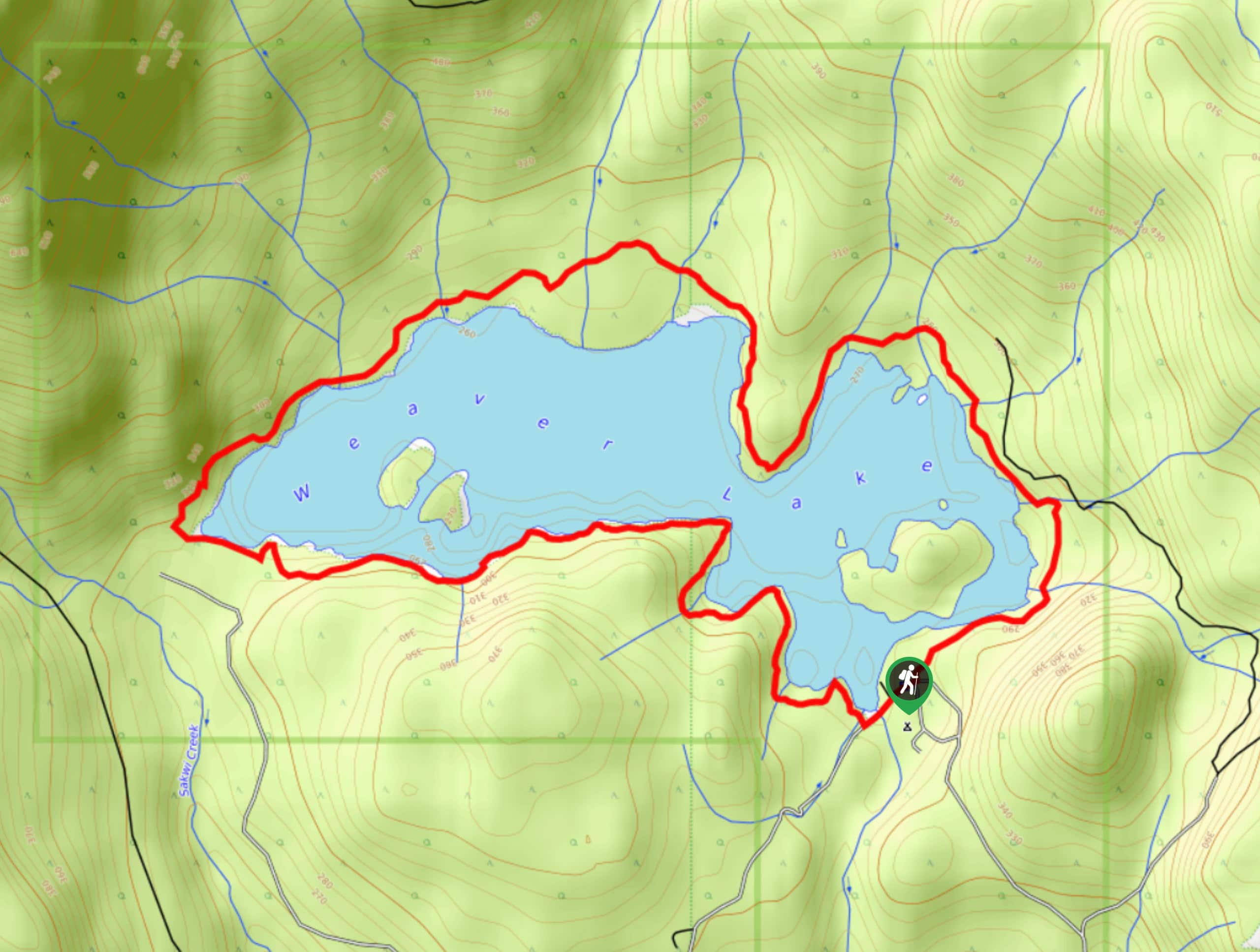 Weaver Lake Trail Map