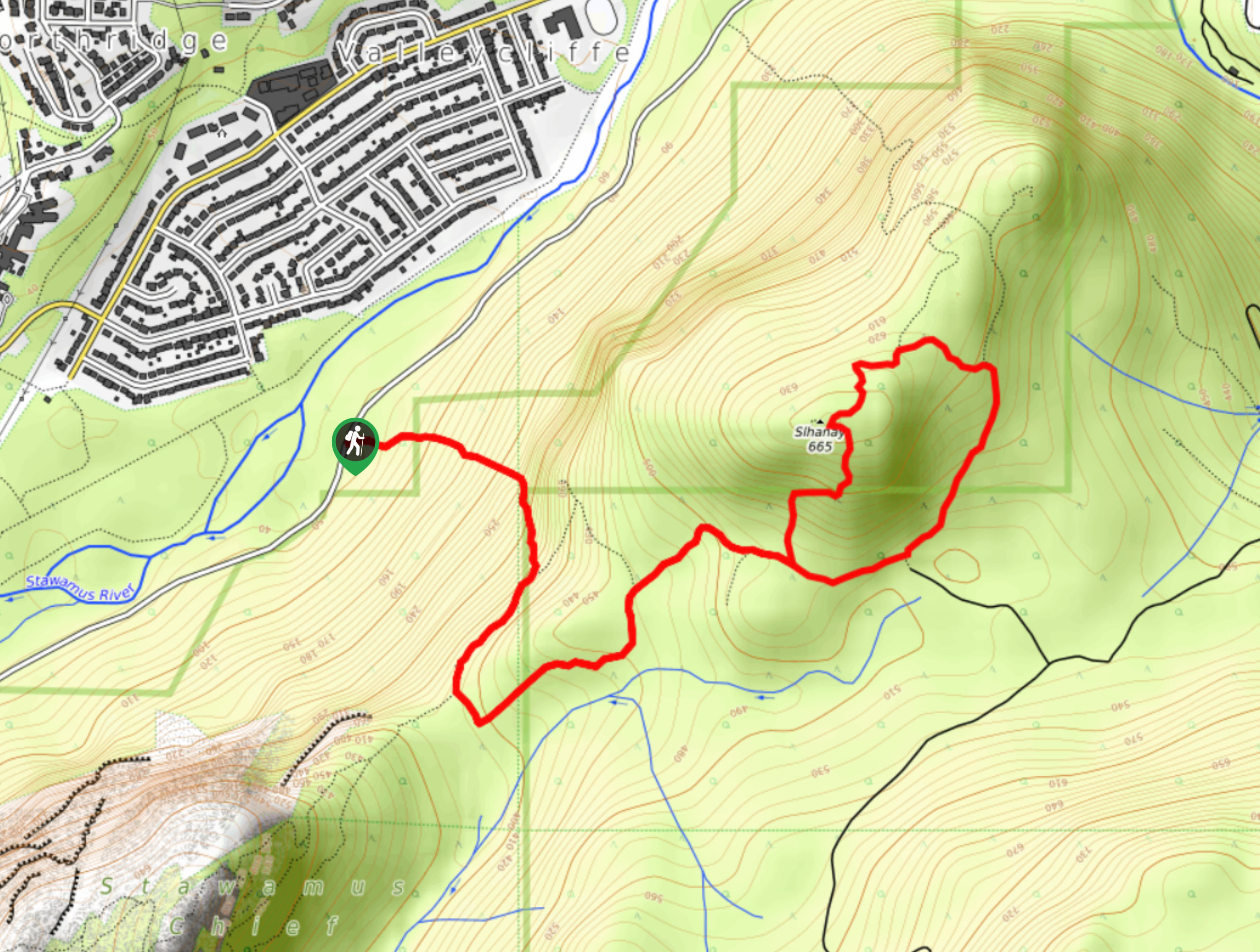 Slhanay Peak Trail Map