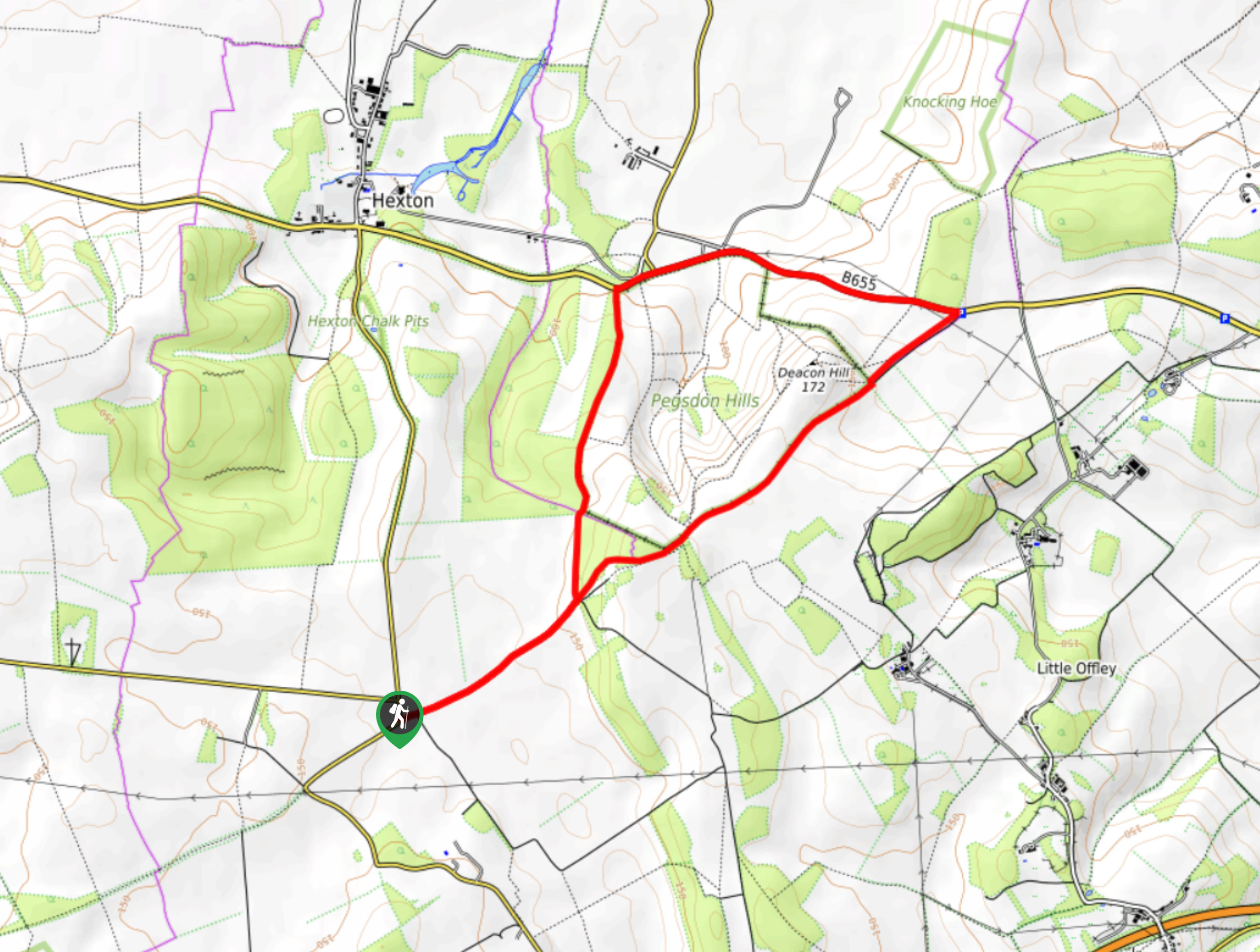 Pegsdon Hills Walk Map