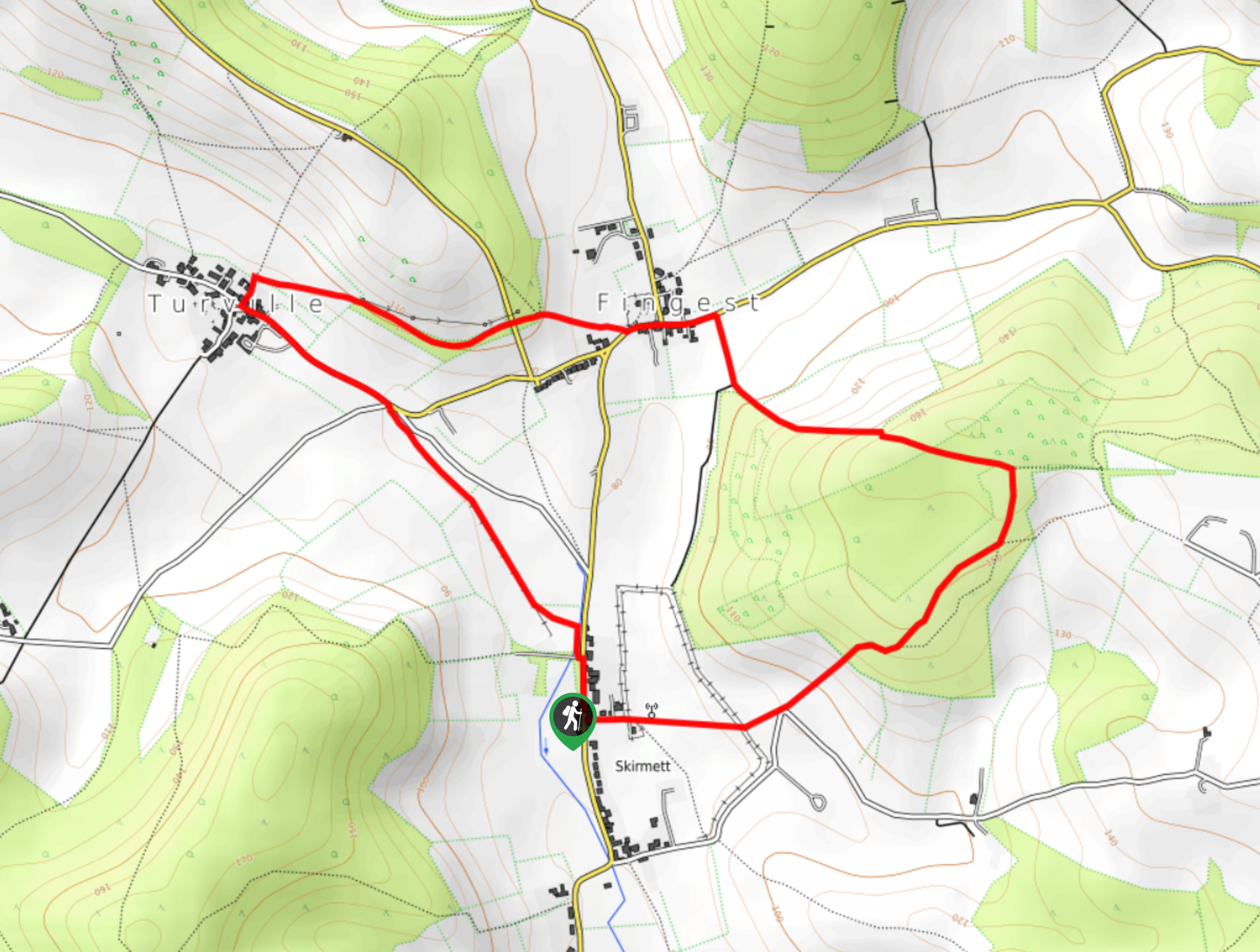Skirmett, Turville and Fingest Pub Walk Map