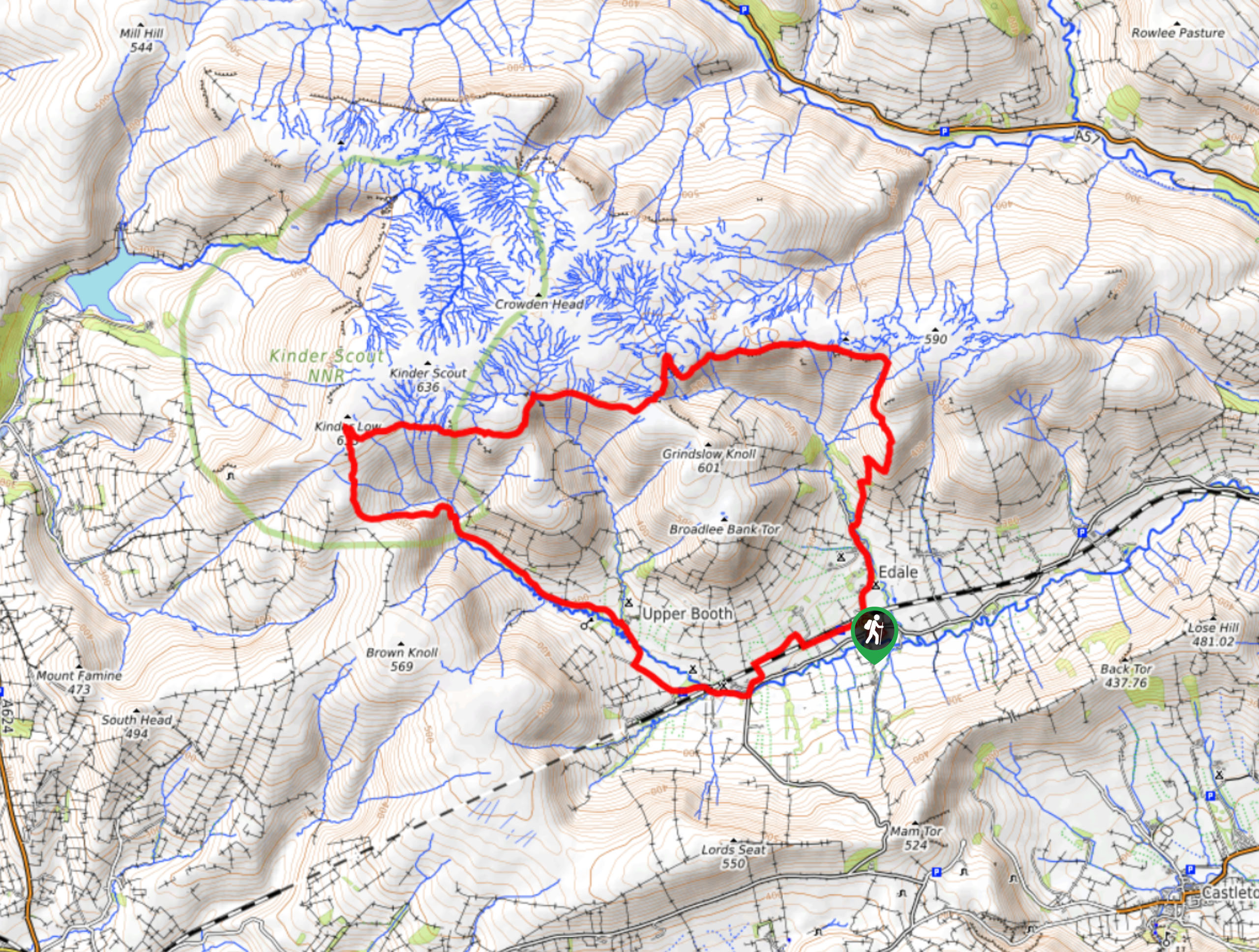 Edale Rocky Ridges Walk Map