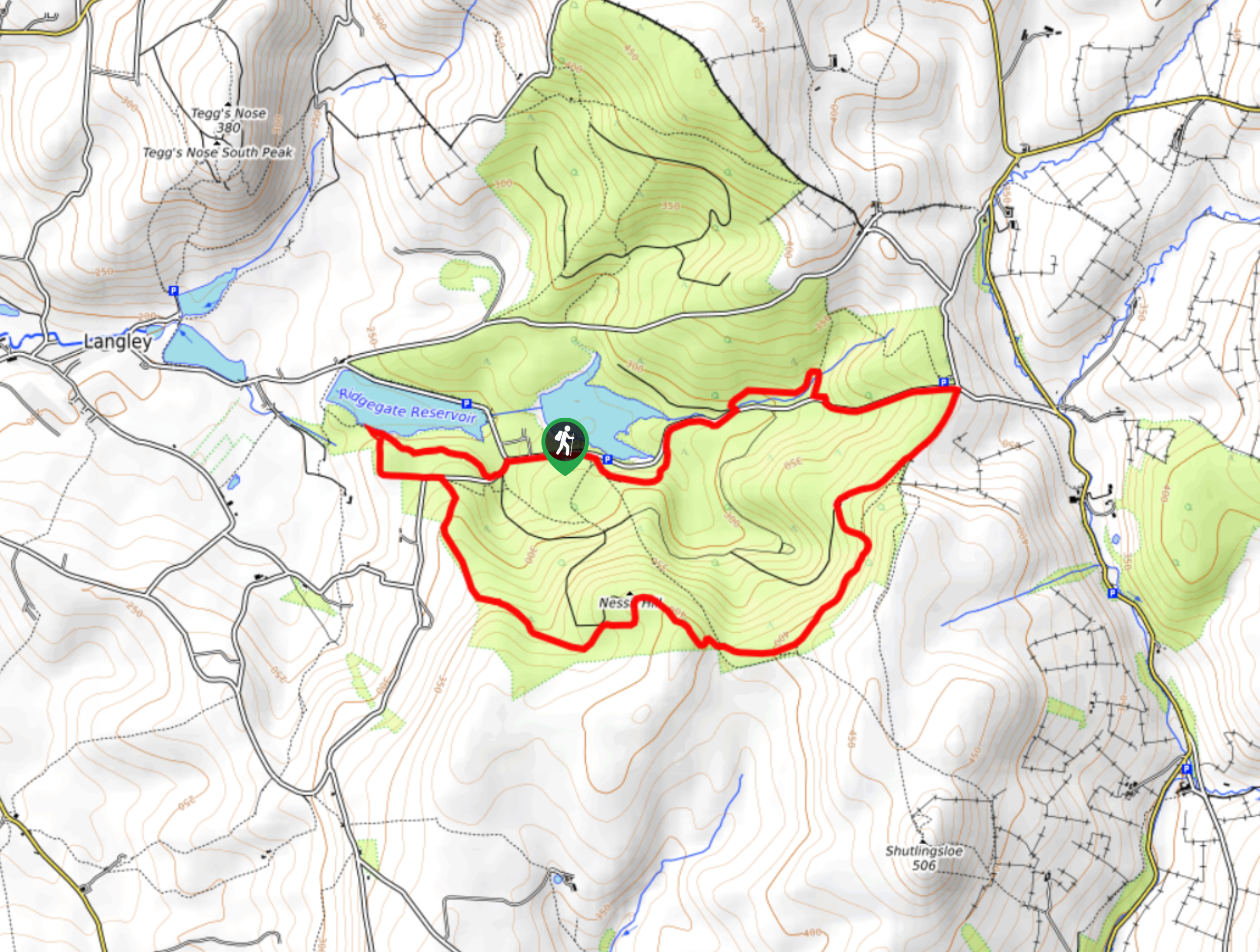 Macclesfield Forest Walk via Forest Bridleway Map
