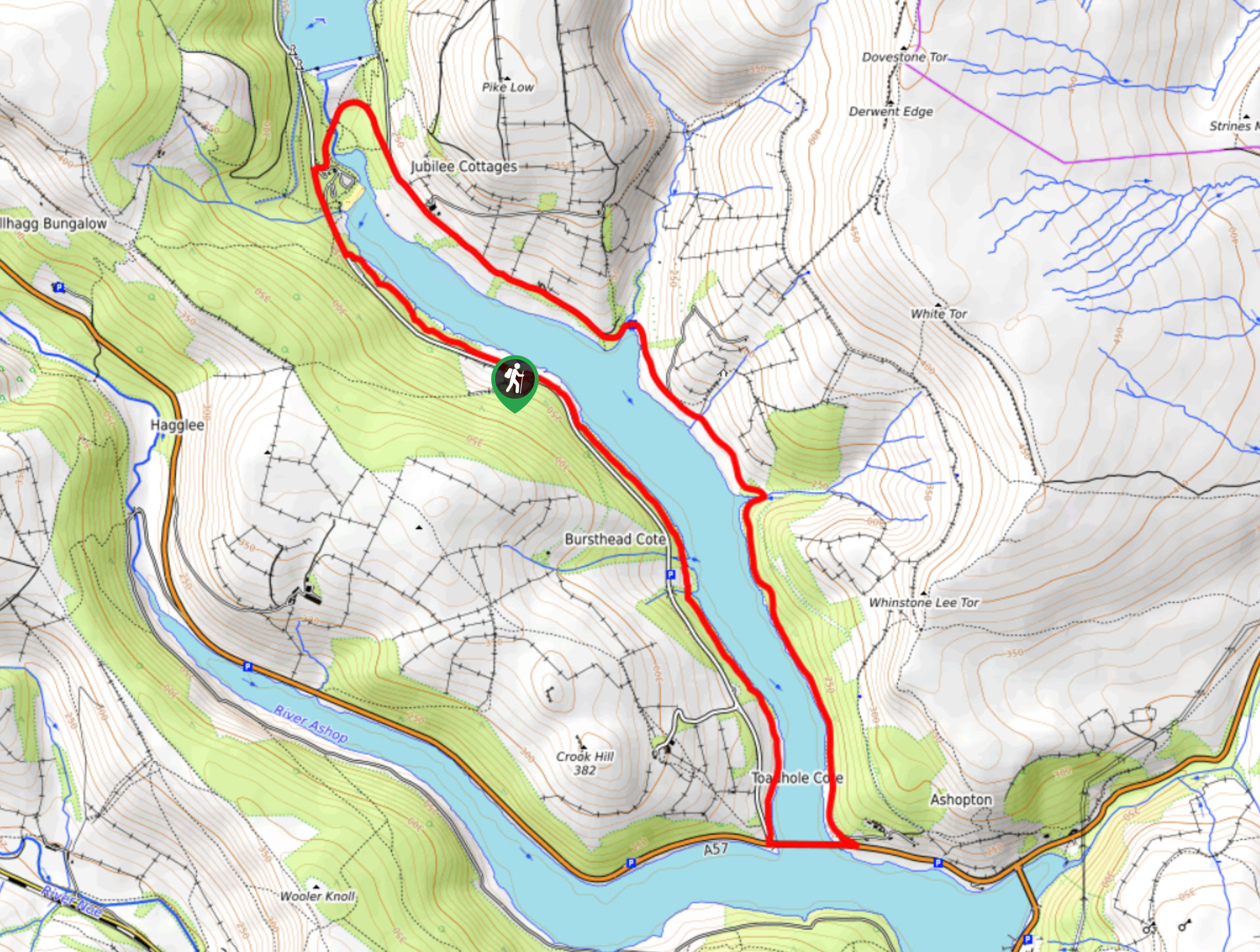 Middle Ladybower Walk Map