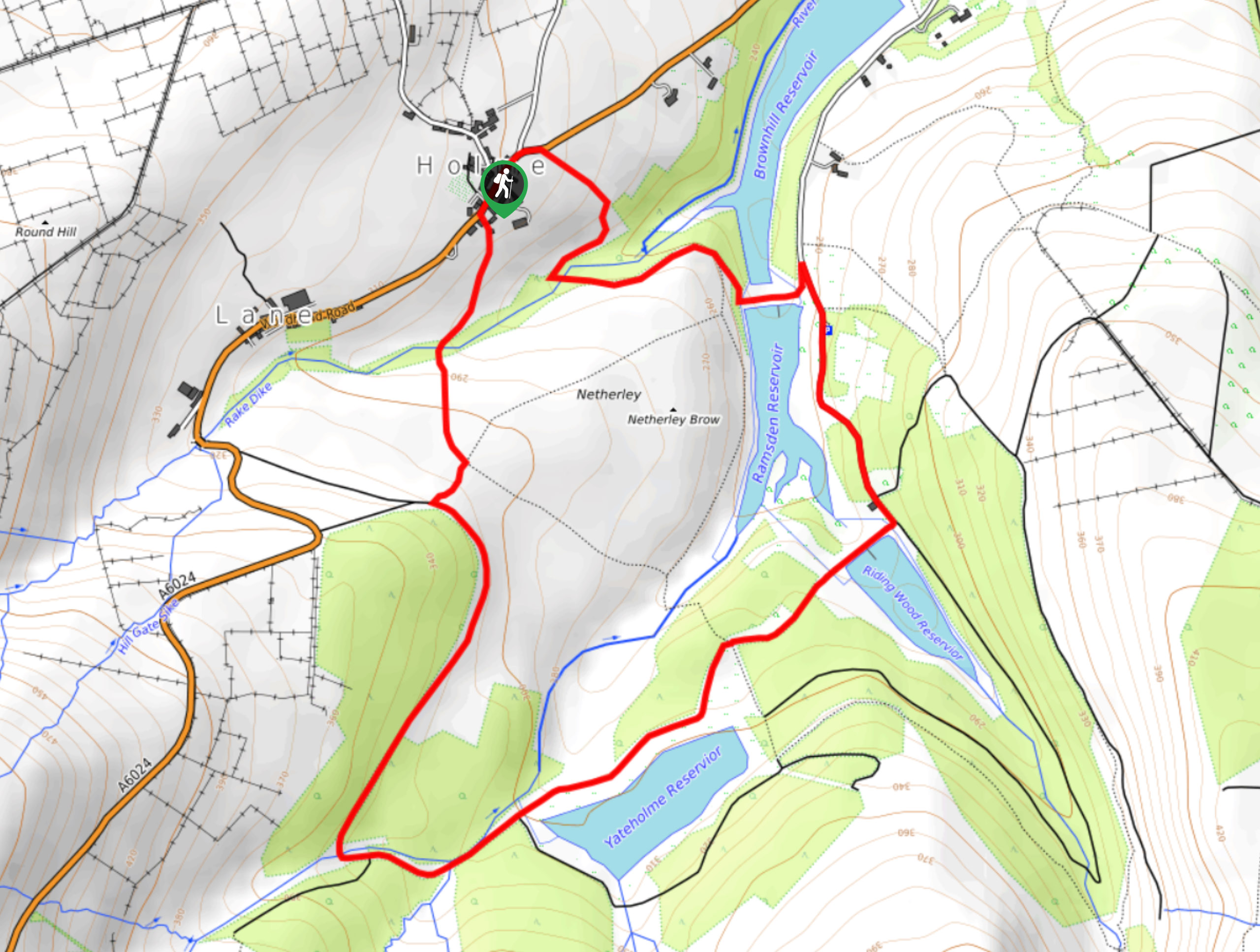 Netherley Brow Circular Walk Map