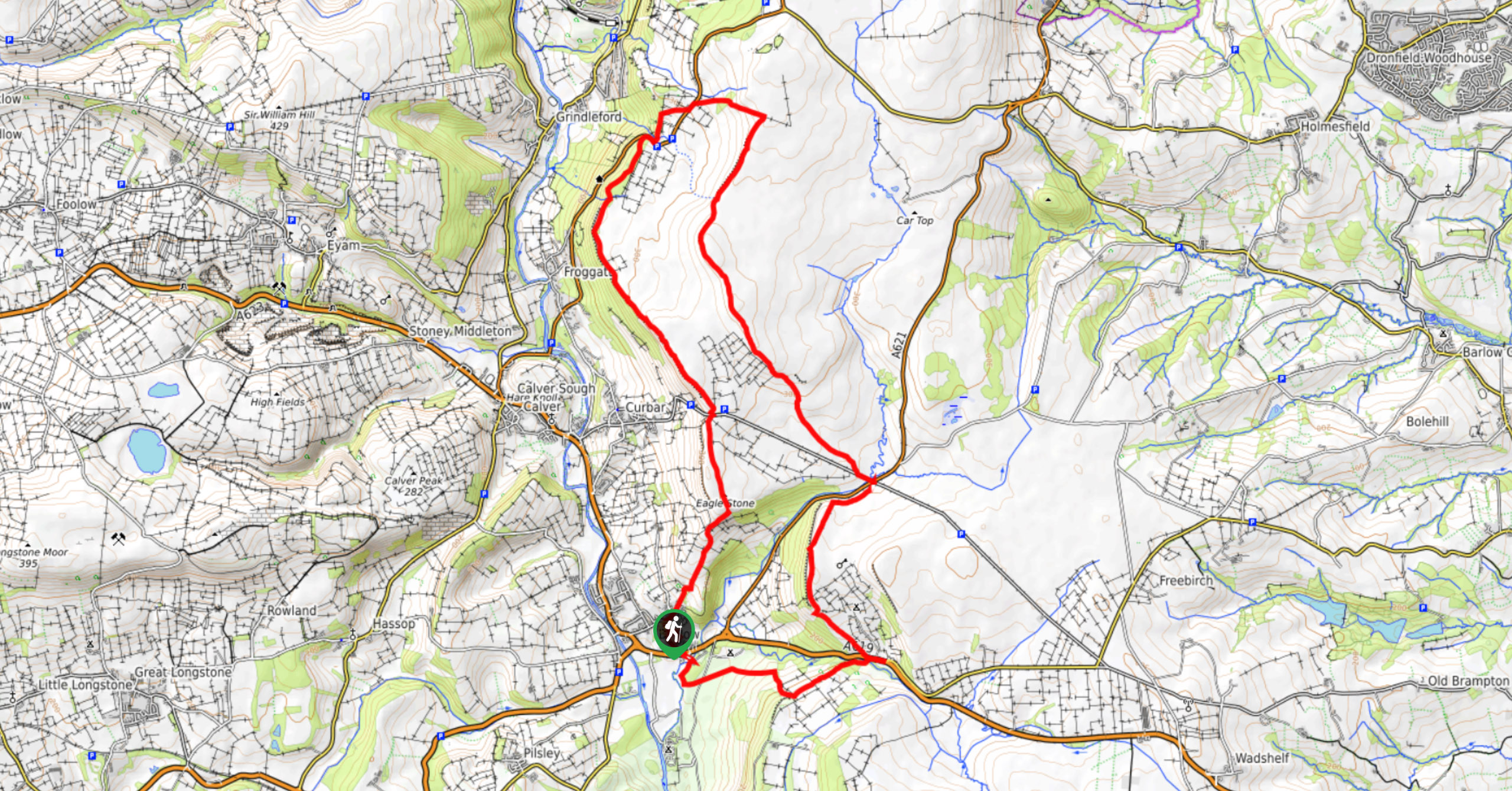 Southern Gritstone Edges Walk-Map