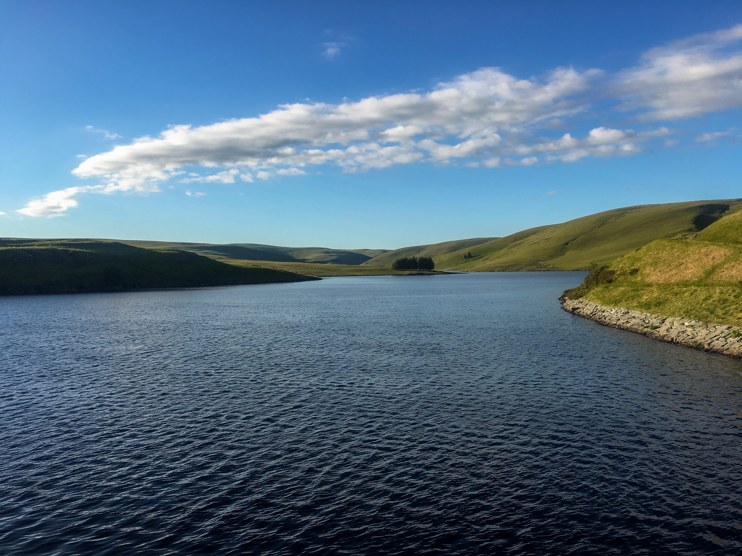 Small waves ripples on the reservoir pond Errwood Peak District