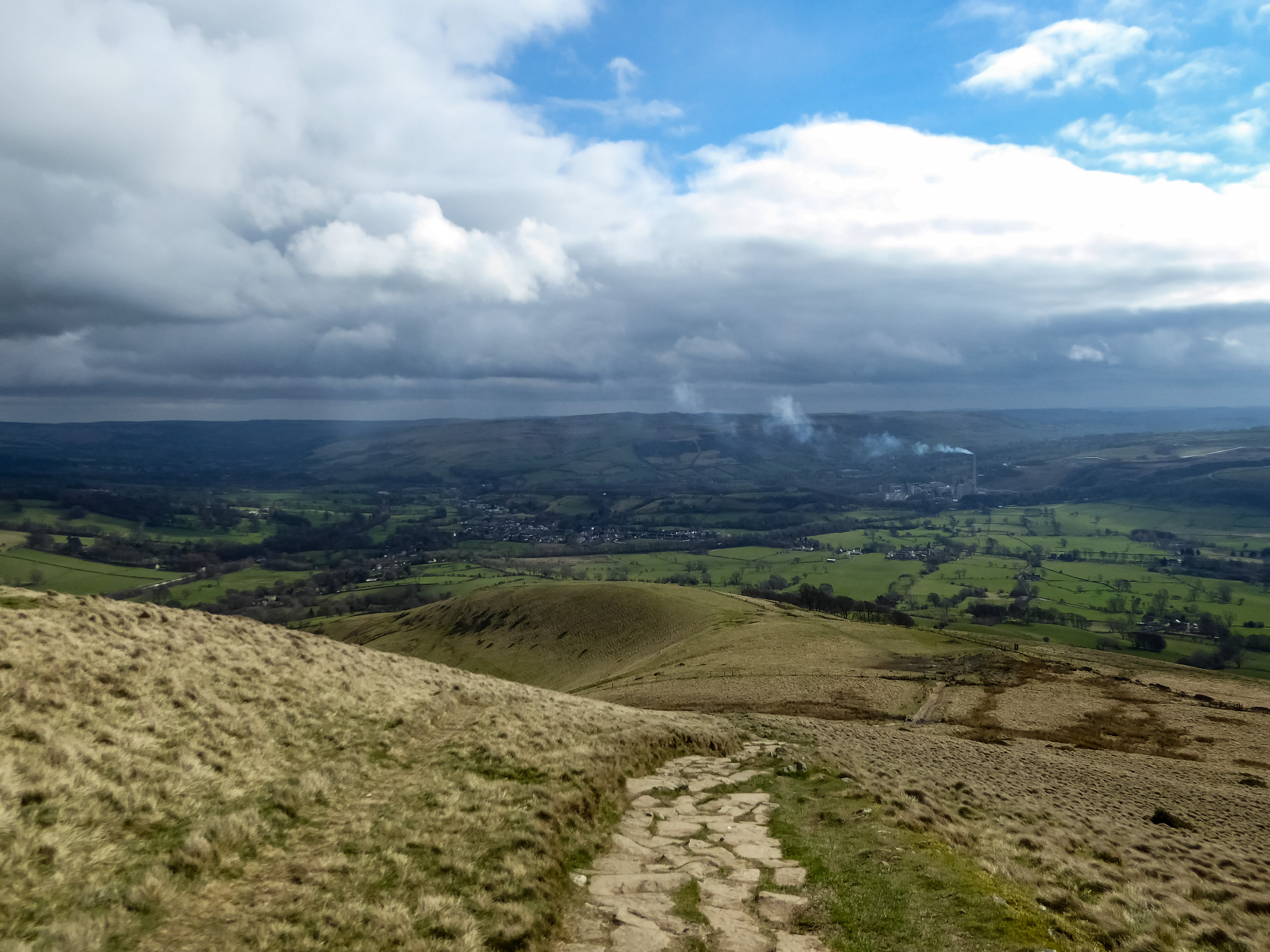 Stone walking path Lose Hill Circular Peak District England UK