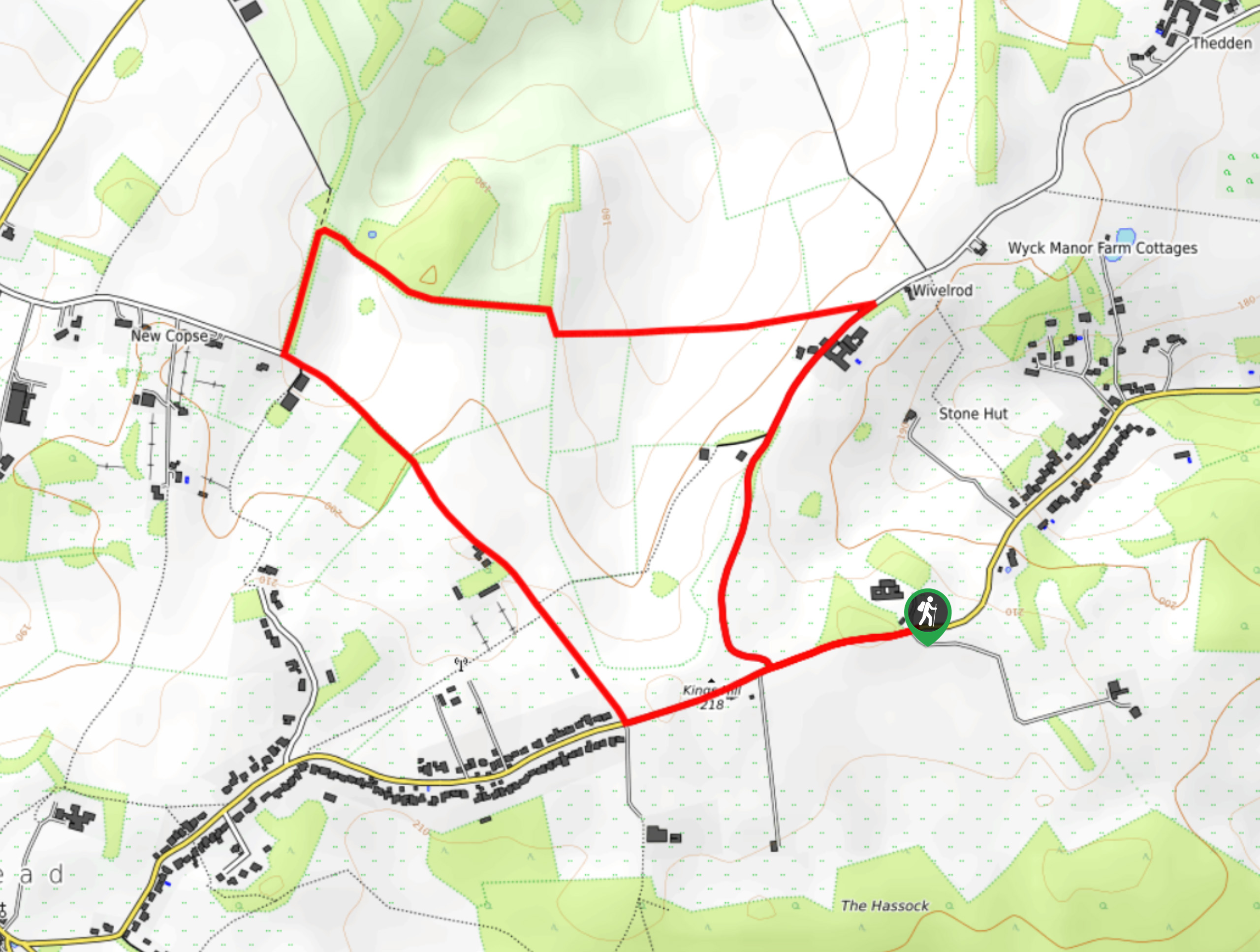 Alton Abbey to New Copse to Wivelrod Circular Walk Map