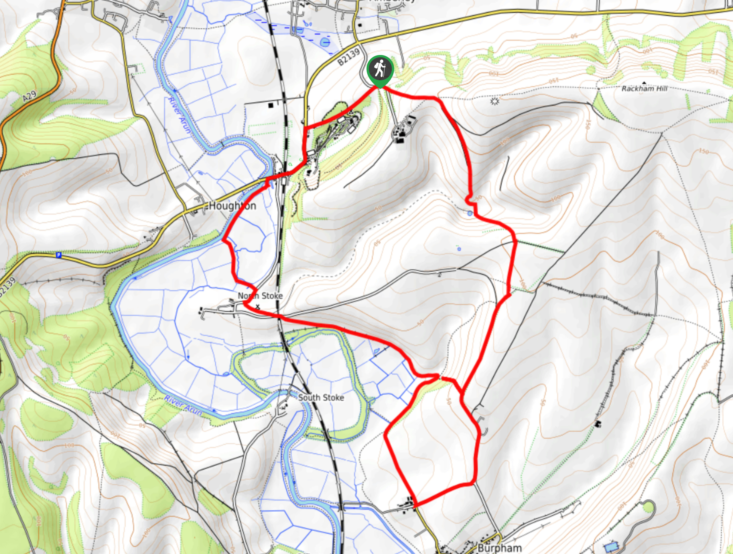 Amberley Walking Path Map