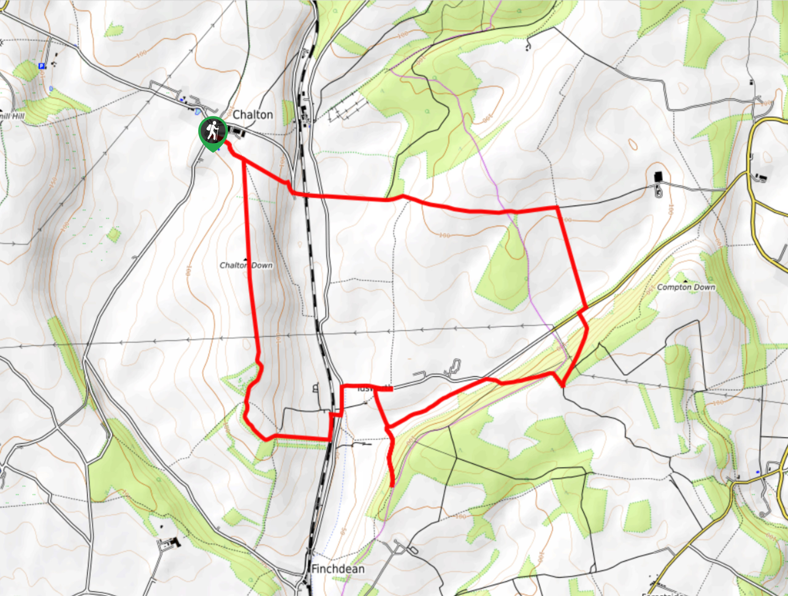 Chalton Down Circular Walk Map