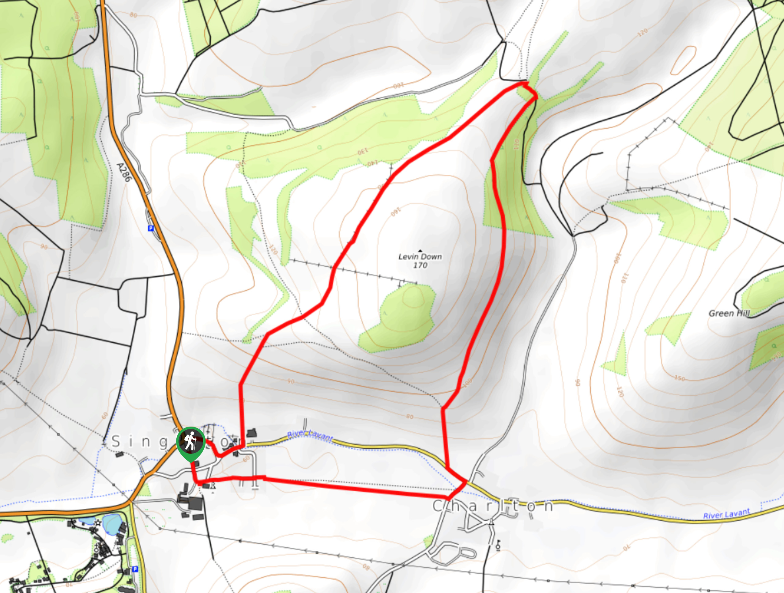 Levin Down Circular Walk Map