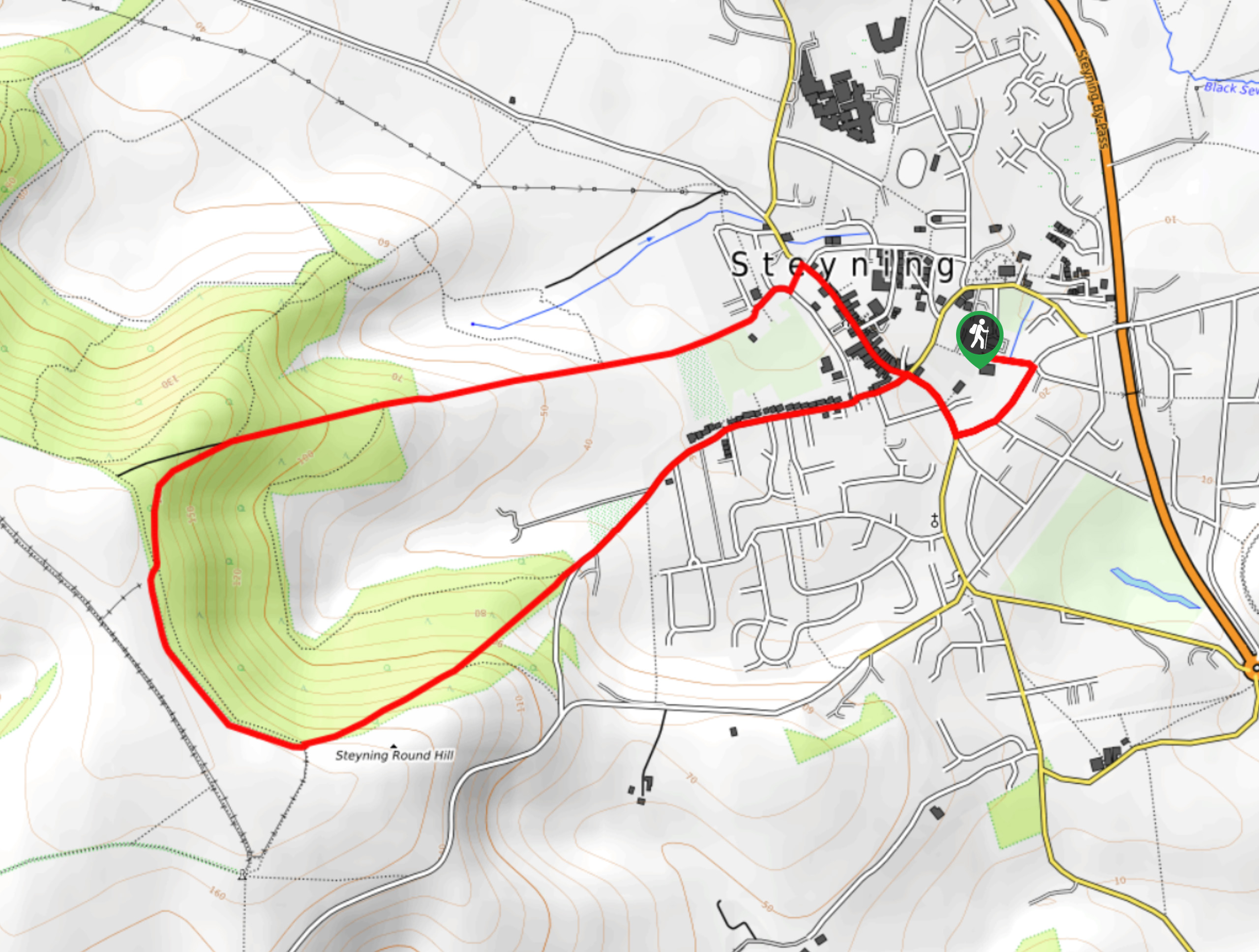 Steyning Upper Horseshoe Walk Map